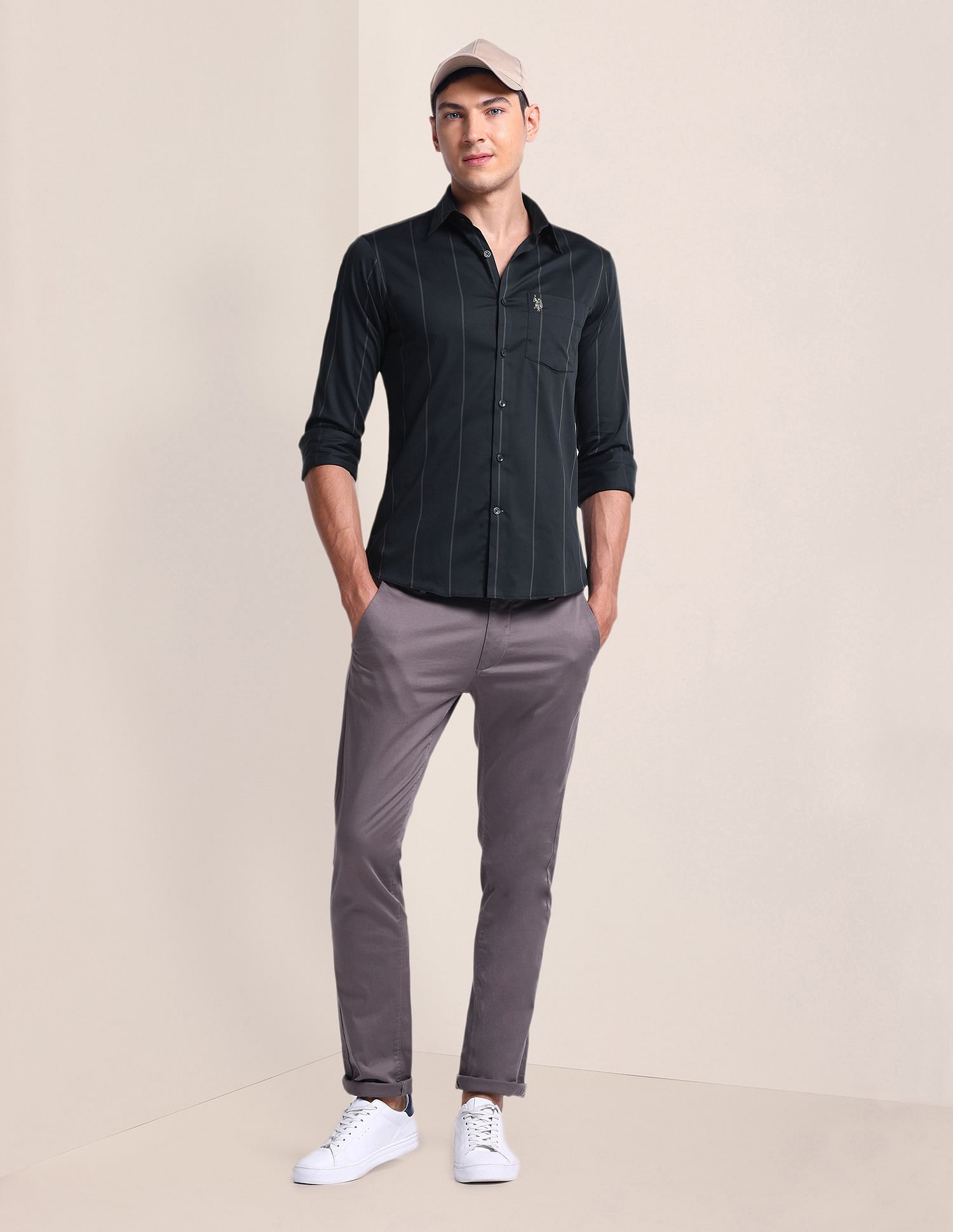 U.S. Polo Assn. Vertical Stripe Tailored Fit Shirt