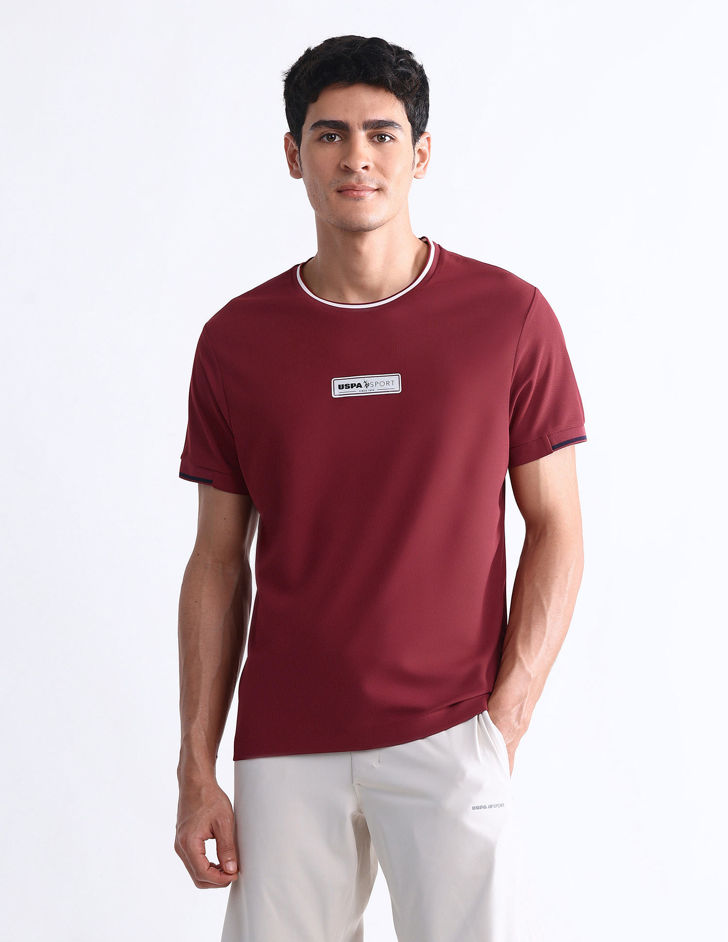 USPA Active Solid Slim Fit T-Shirt