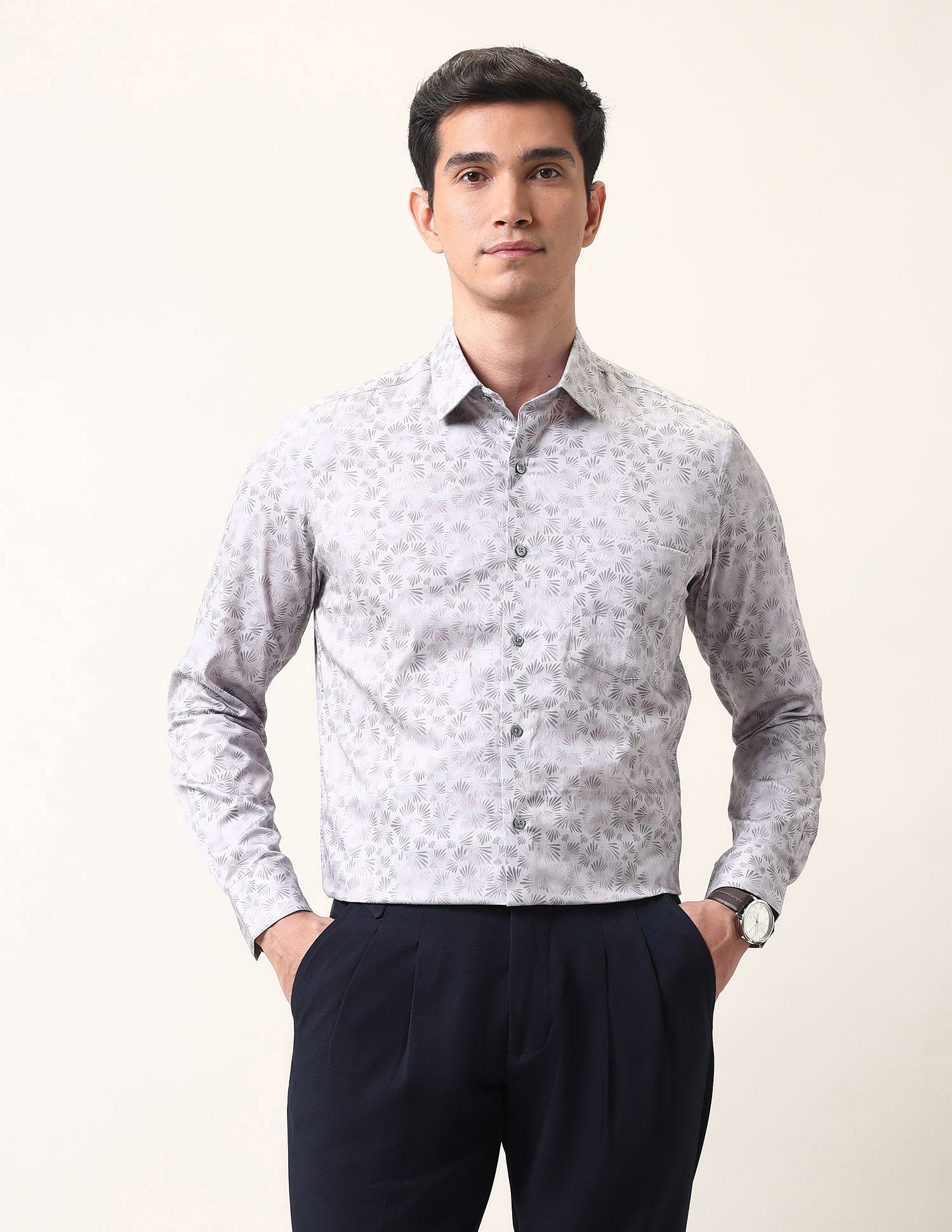 Arrow Liberty Classic Fit All Over Printed Ceremonial Shirt
