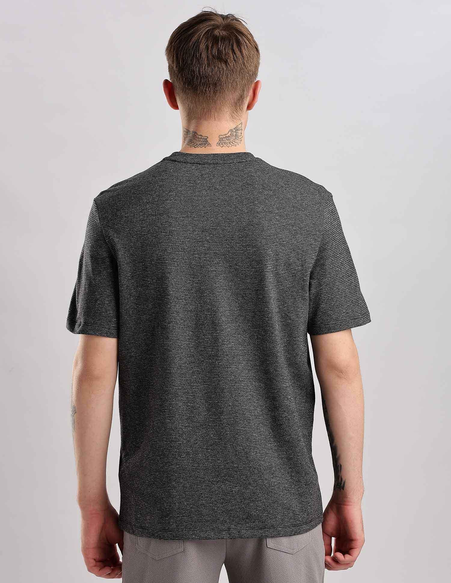 Calvin Klein Jeans Mens Black Self-design T-Shirts