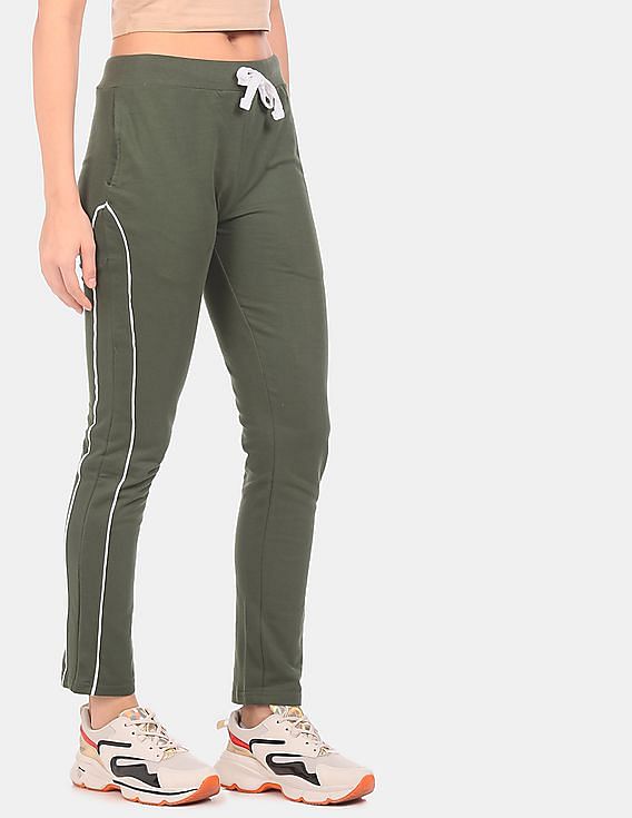 Buy Flying Machine Women Colourblocked Pure Cotton Track Pants - Track Pants  for Women 19817240 | Myntra