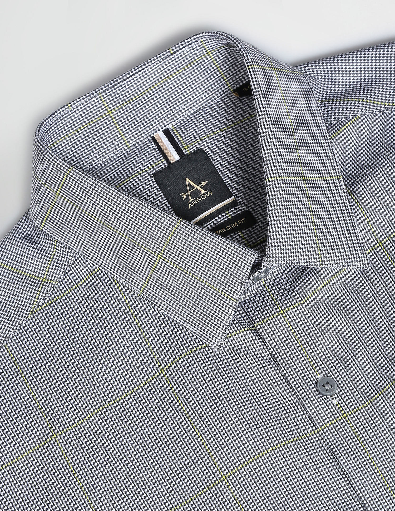 Arrow Newyork Houndstooth Slim Check Formal Shirt
