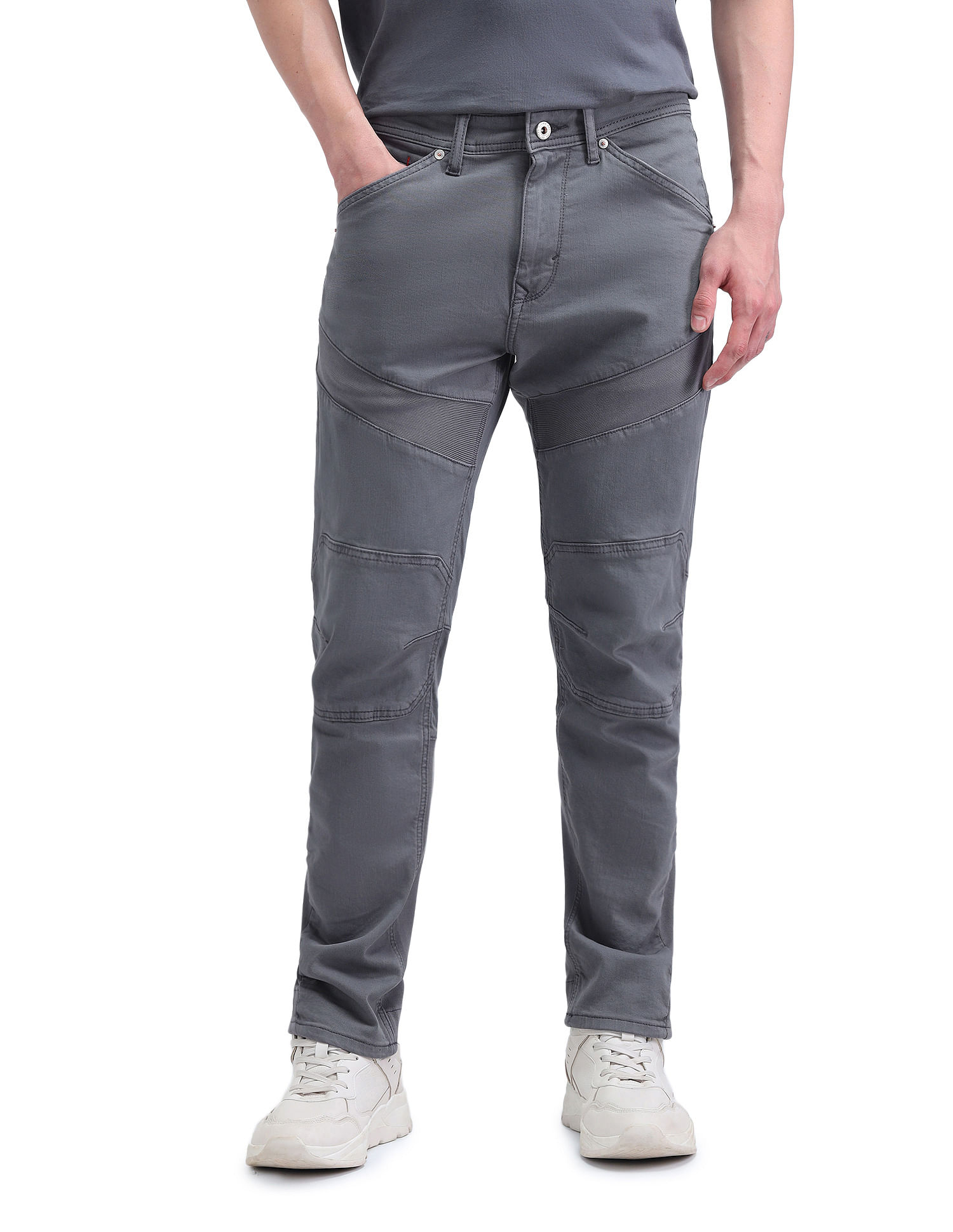 Flying Machine Slash Slim Tapered Fit Mid Rise Jeans