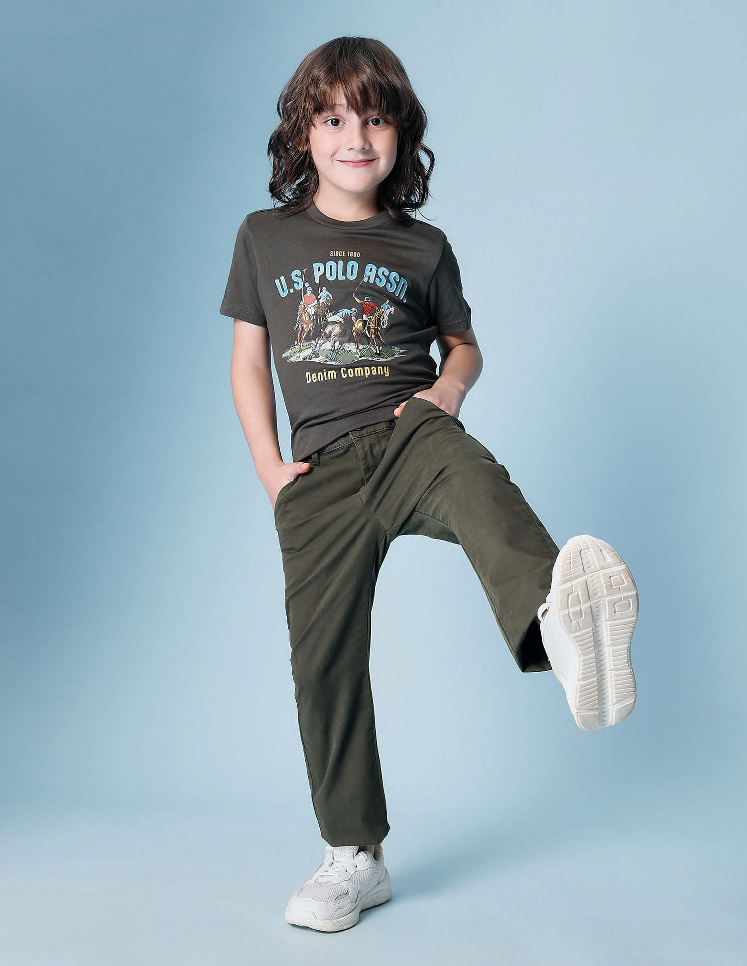 U.S. Polo Assn. Kids Boys Pure Cotton Twill Trousers