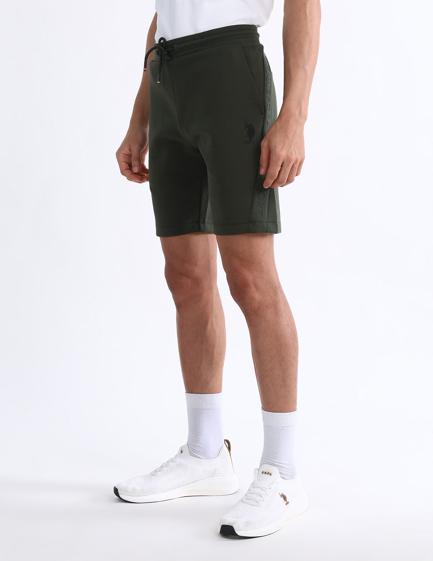 USPA Active Solid Slim Fit Active Shorts