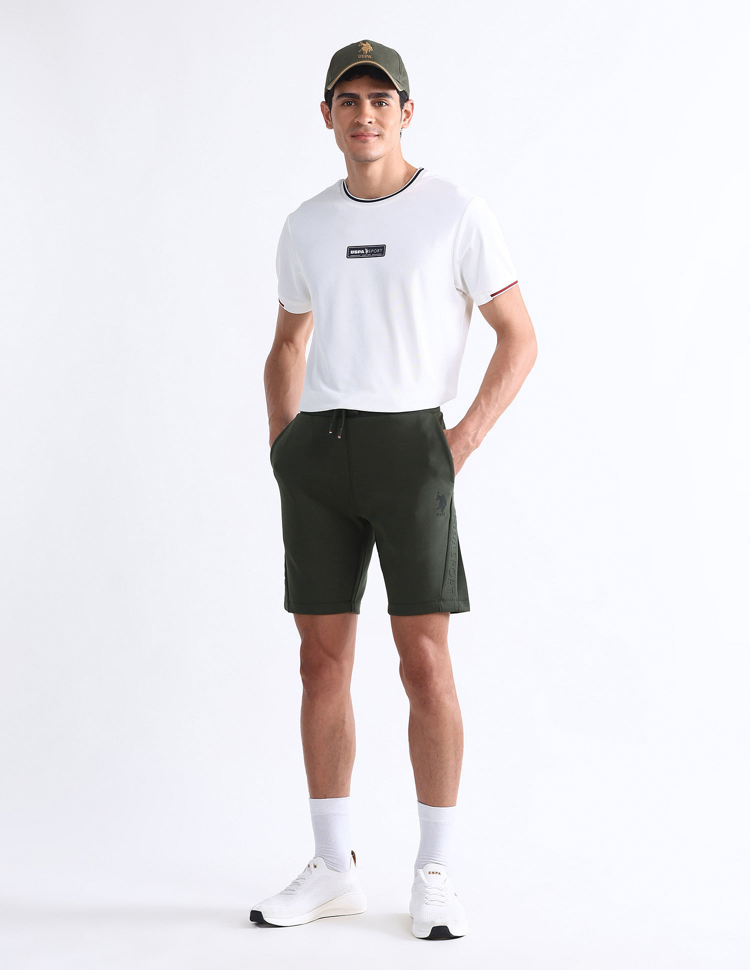 USPA Active Solid Slim Fit Active Shorts