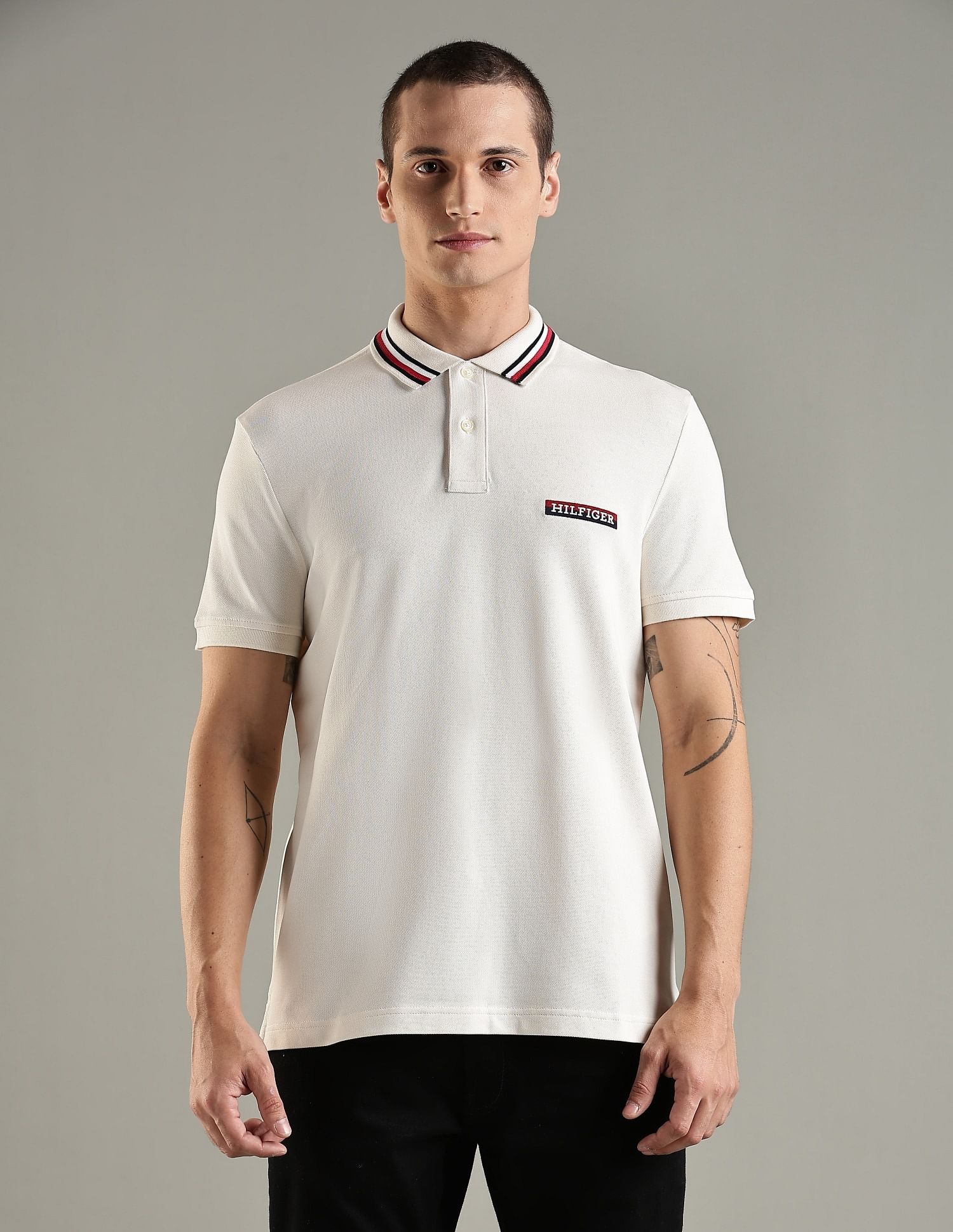 Tommy Hilfiger Embroidered Logo Regular Fit Cotton Polo T-Shirt