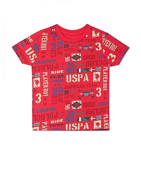 U.S. Polo Assn. Kids Crew Neck Brand Print T-Shirt