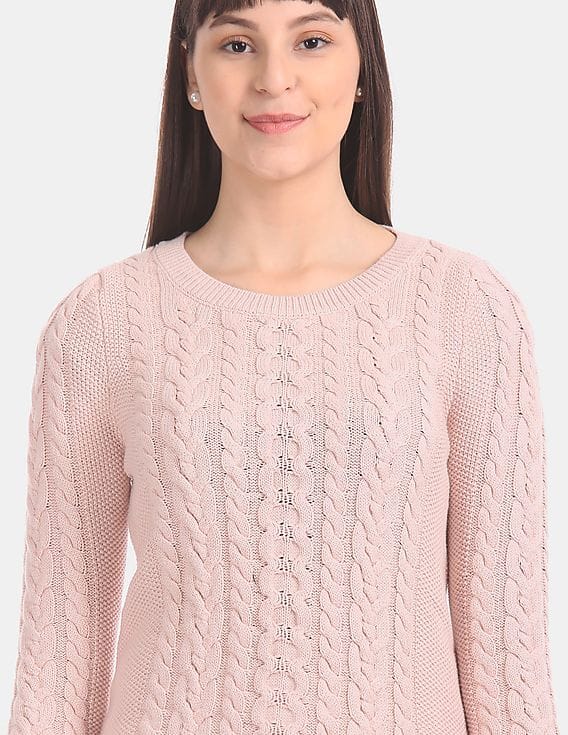 Buy GAP Women Pink Cable Knit Sweater - NNNOW.com
