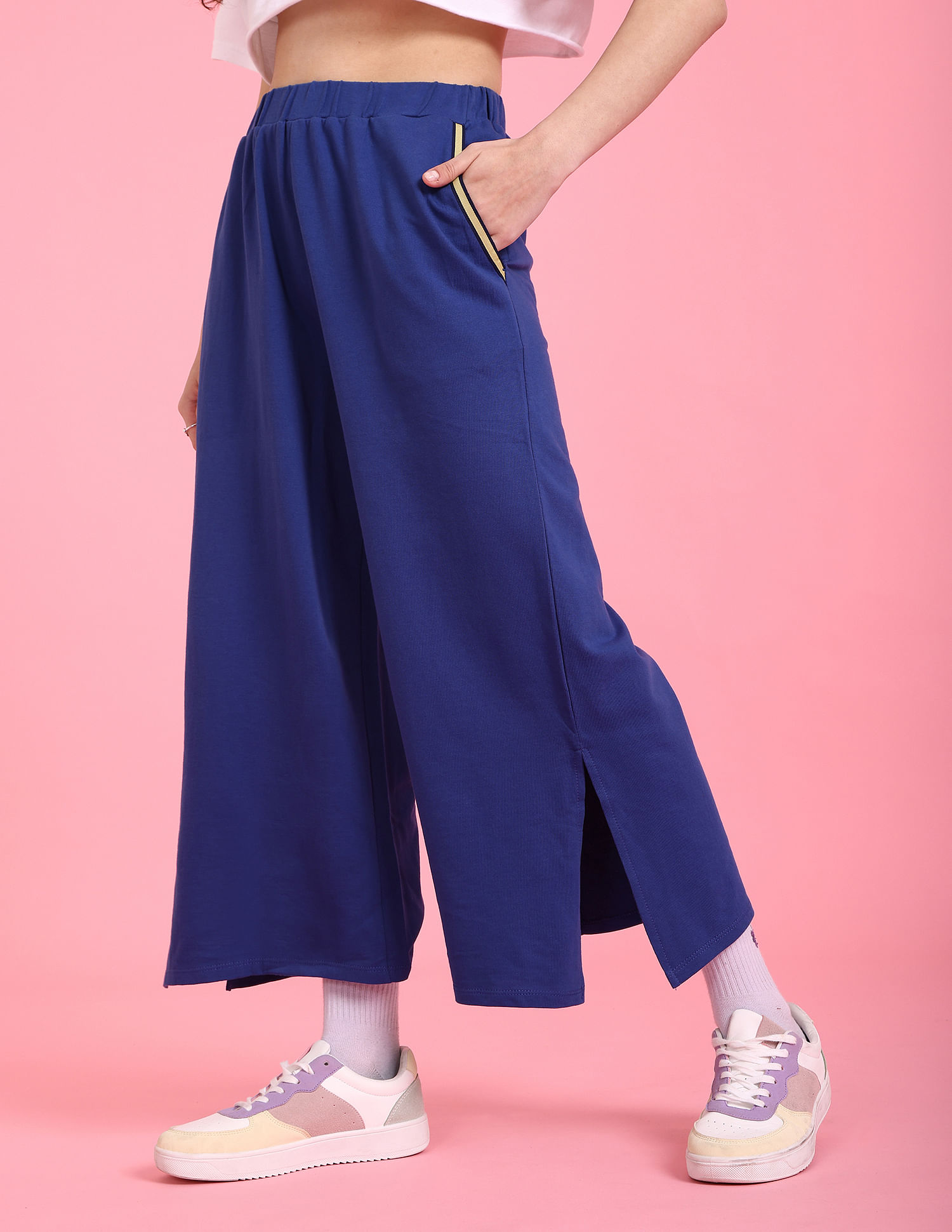 Buy Flying Machine Women Elasticized Waist Cropped Track