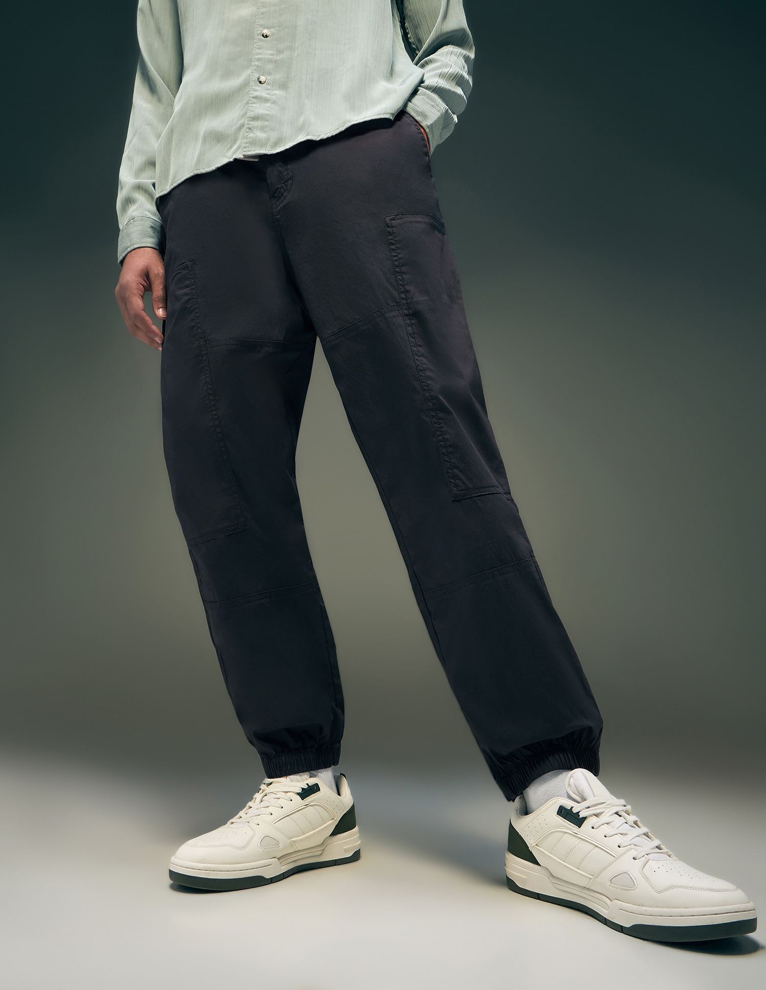 Flying Machine Relaxed Fit Solid Trousers
