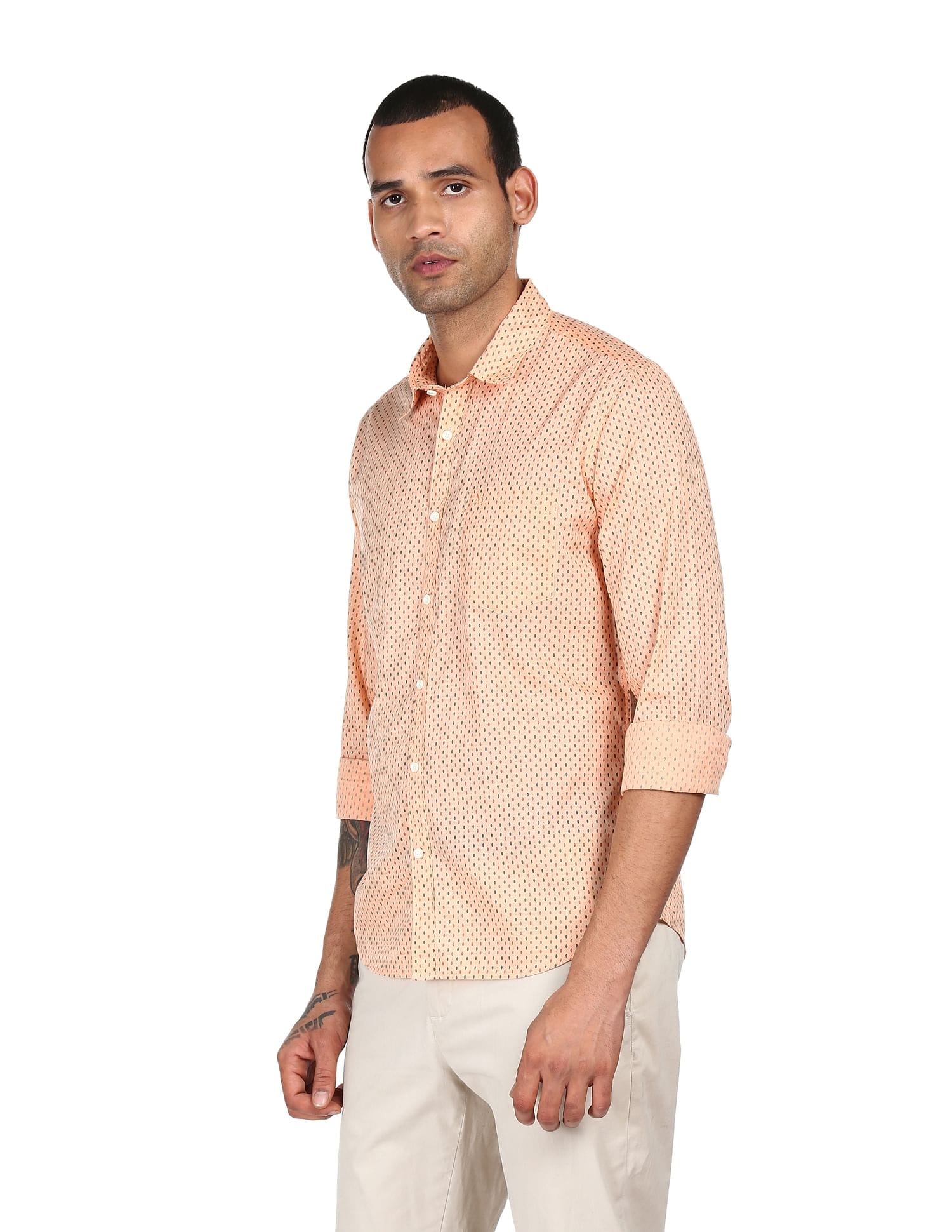 Buy AD by Arvind Printed Slim Fit Casual Shirt