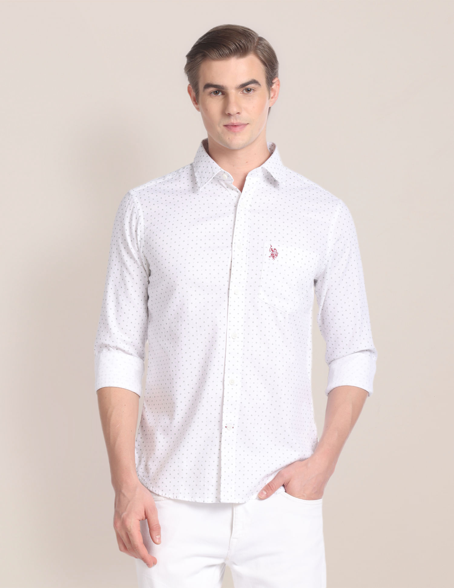 U.S. Polo Assn. Geometric Print Cotton Shirt