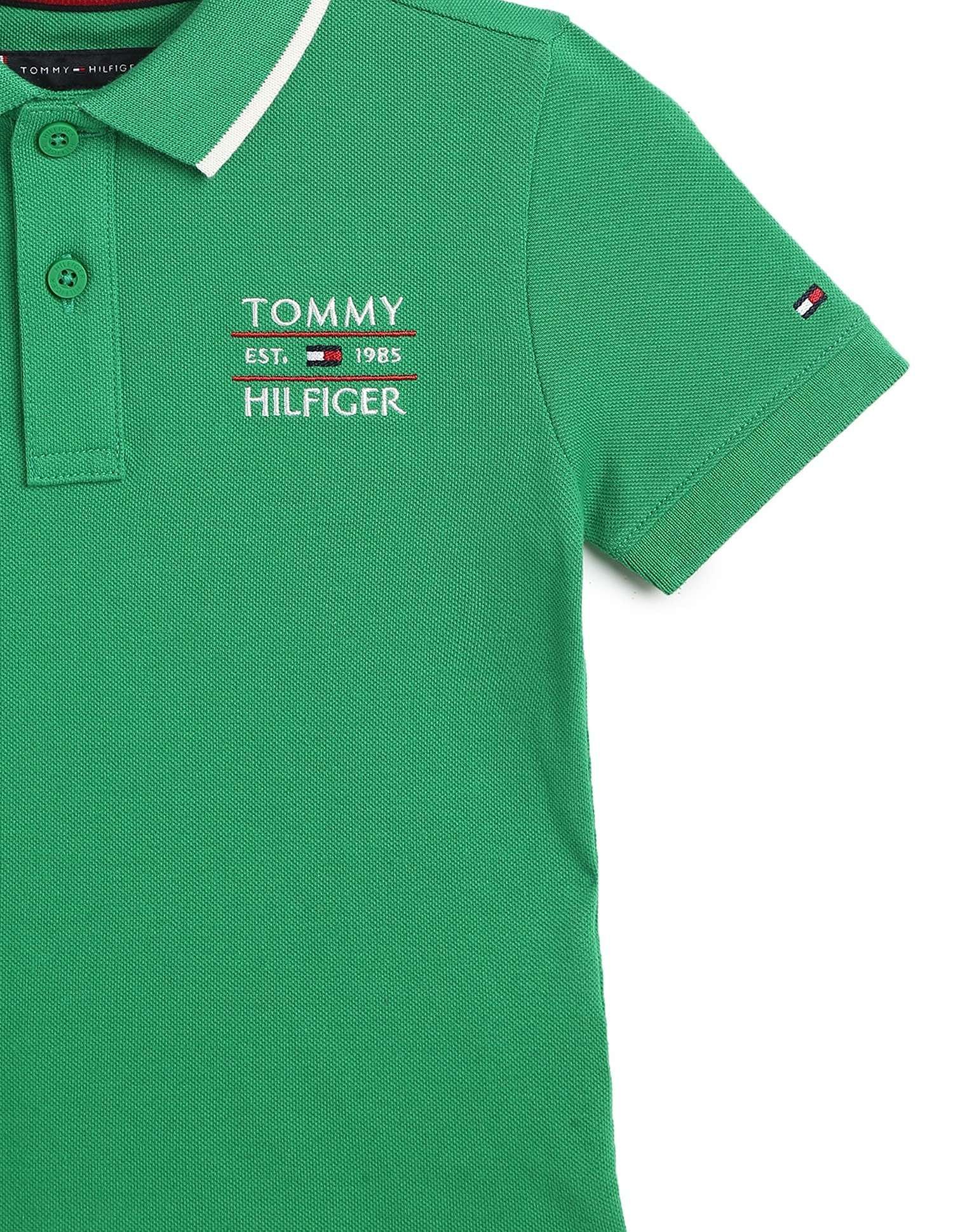 Tommy Hilfiger Kids Boys Logo Regular-Fit Cotton Polo T-Shirt