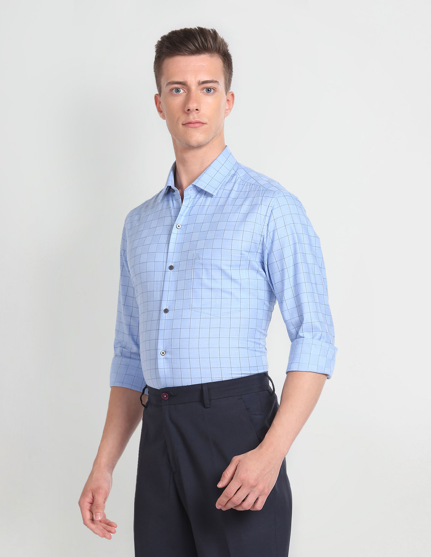 Arrow Graph Check Cotton Formal Shirt