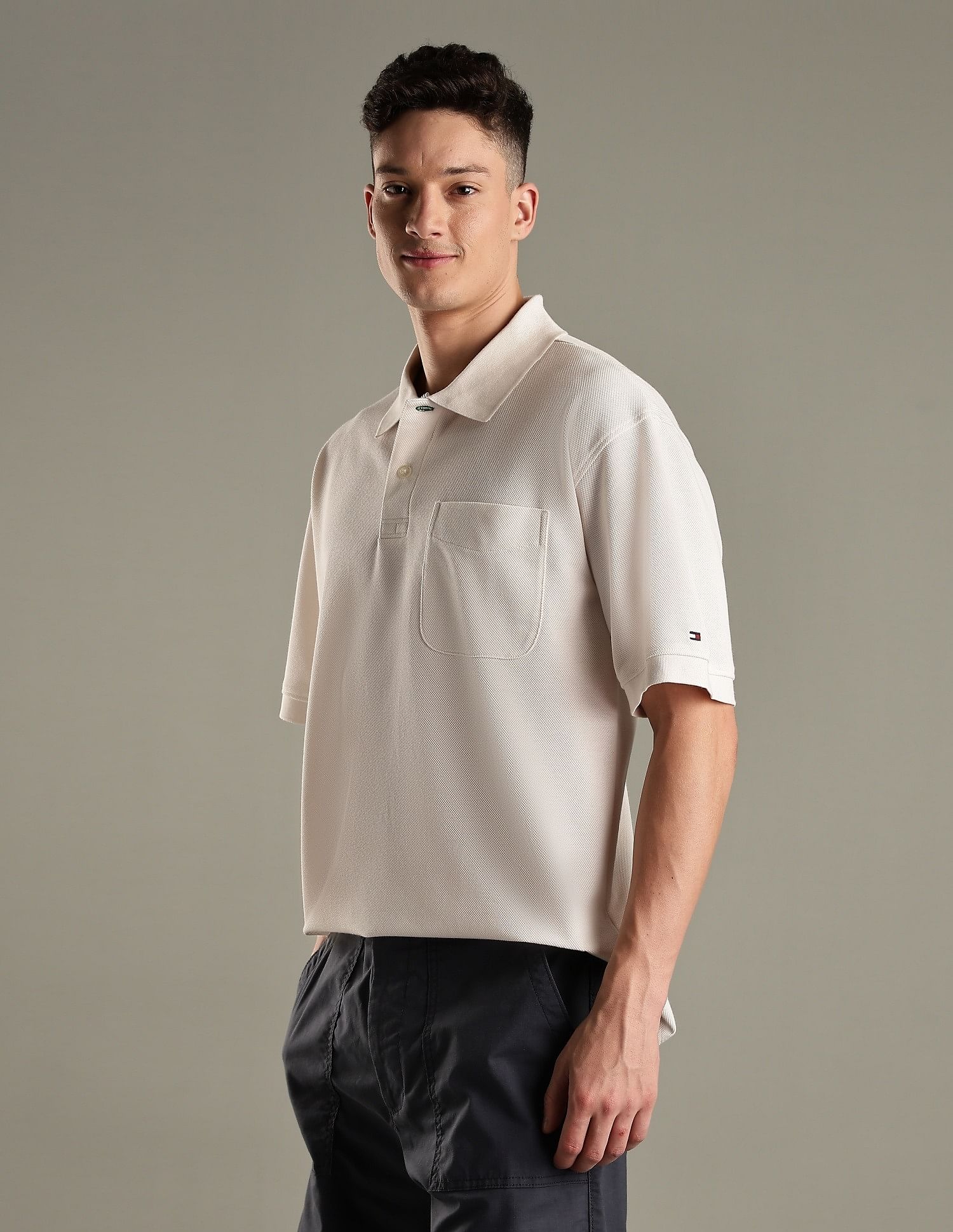 Tommy Hilfiger Solid Regular-Fit Cotton Polo Shirt