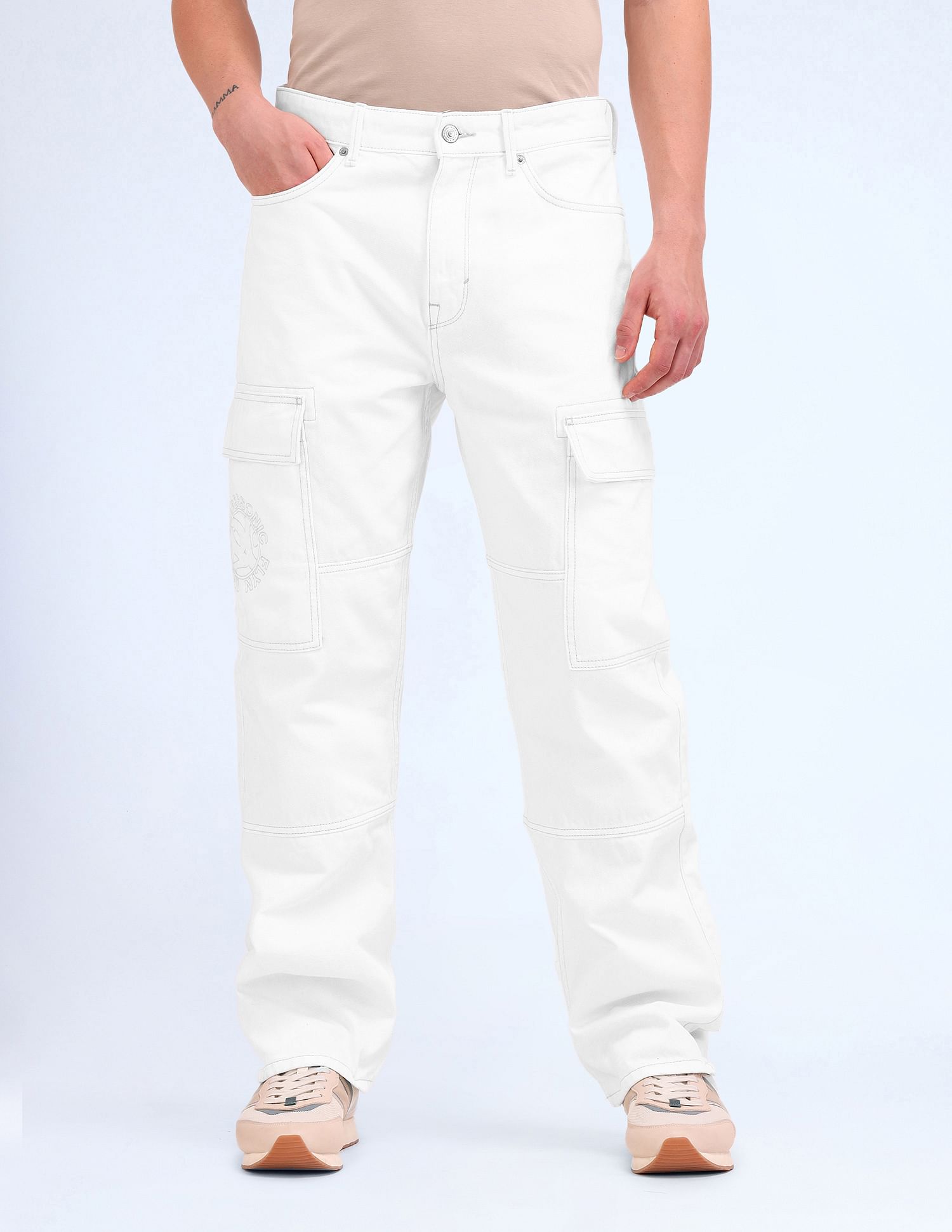 Flying Machine Cobain 90's Loose Fit Cargo Jeans