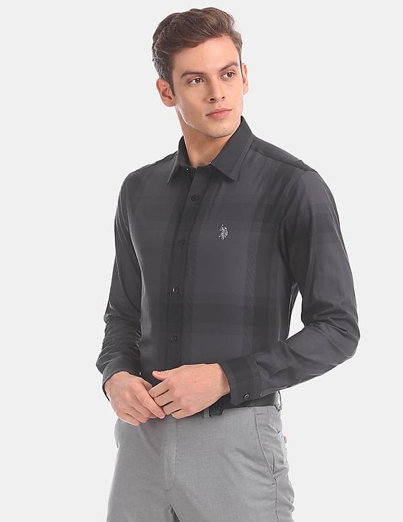 Buy USPA Tailored Men Men Charcoal 