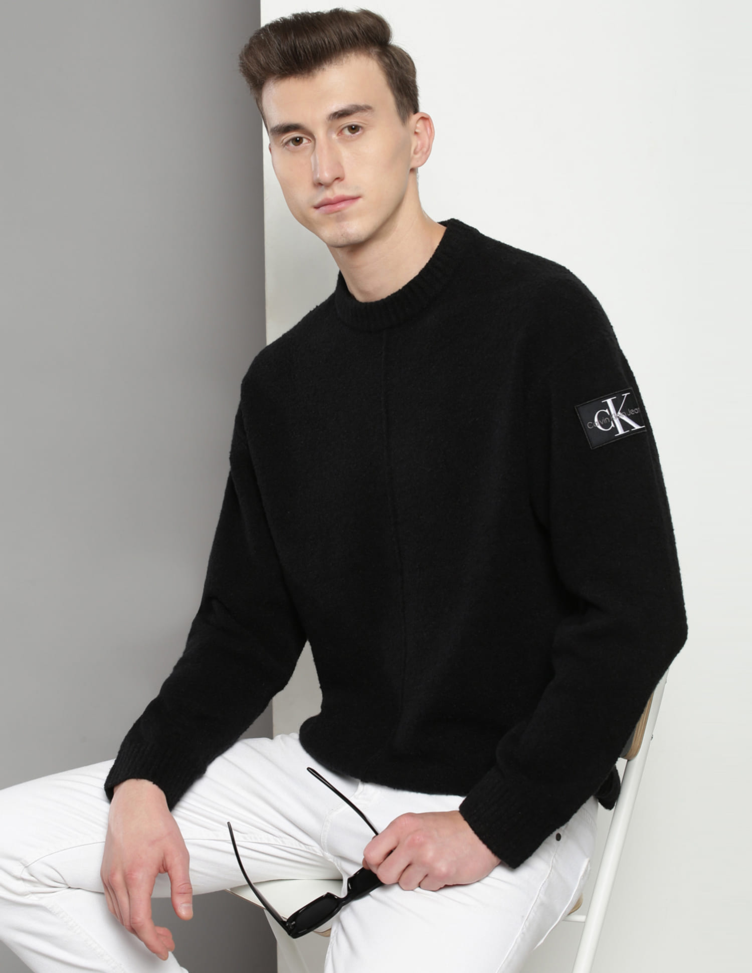 Buy Calvin Klein Relaxed Fit High Texture Sweater