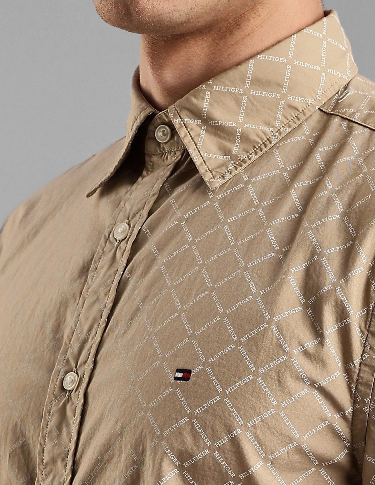 Tommy Hilfiger Printed Regular Fit Plain Woven Shirt