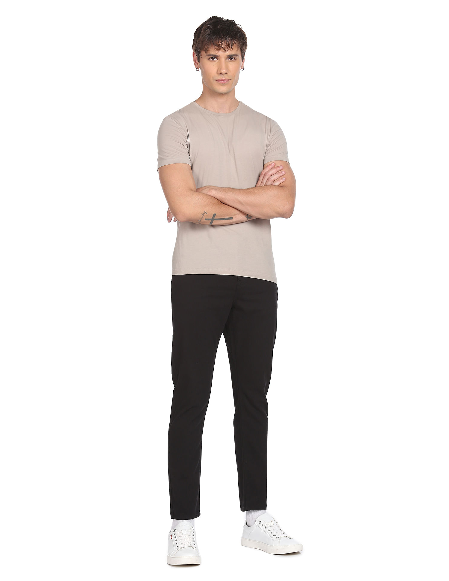 Flying Machine Solid Slim Tapered Fit Trousers