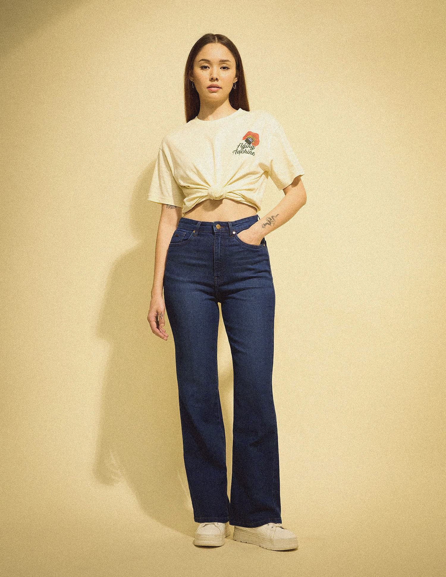 Flying Machine Women K-Street X Ultra Wideleg Fit Stretchable Jeans