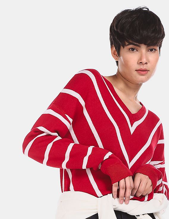 red polo sweater women's