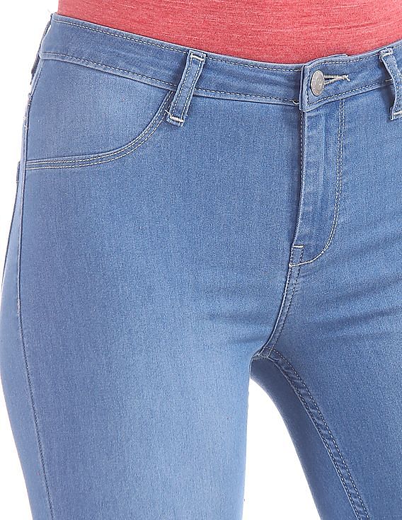 Flying Machine Women Mid Rise Cropped Jeggings