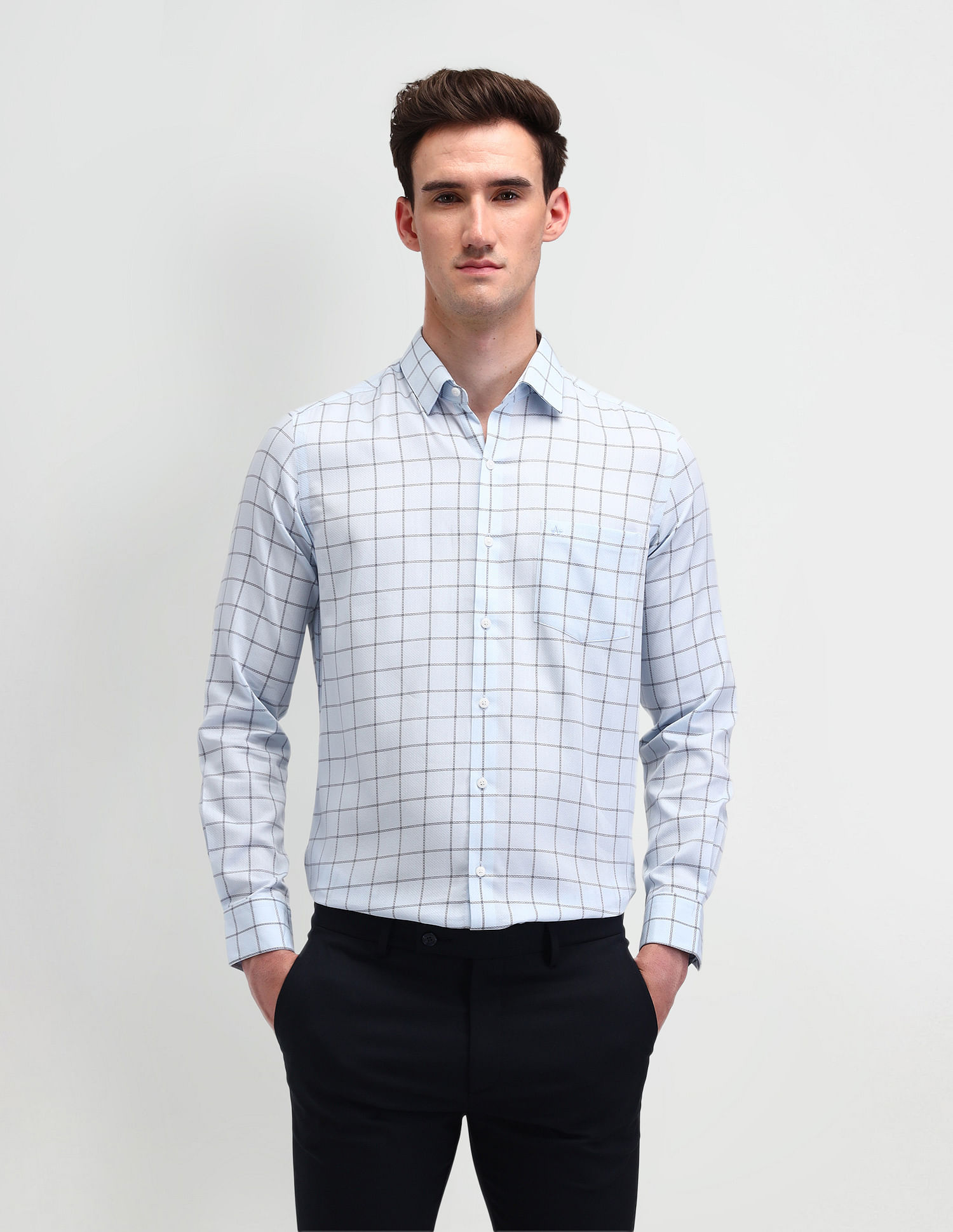 Arrow Windowpane Checked Manhattan Slim Fit Shirt