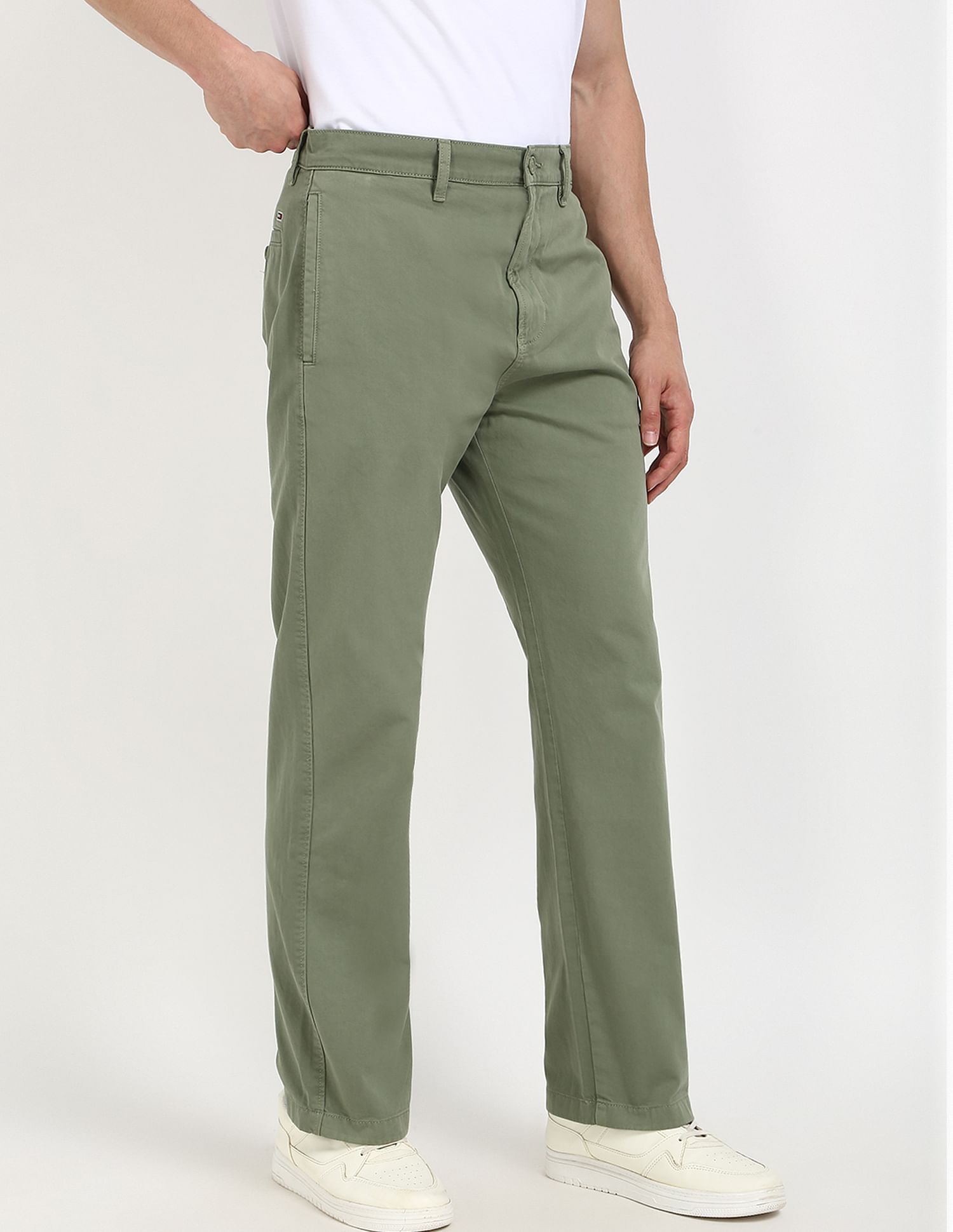 Tommy Hilfiger Kids Green Solid Trousers for Stylish Outfits