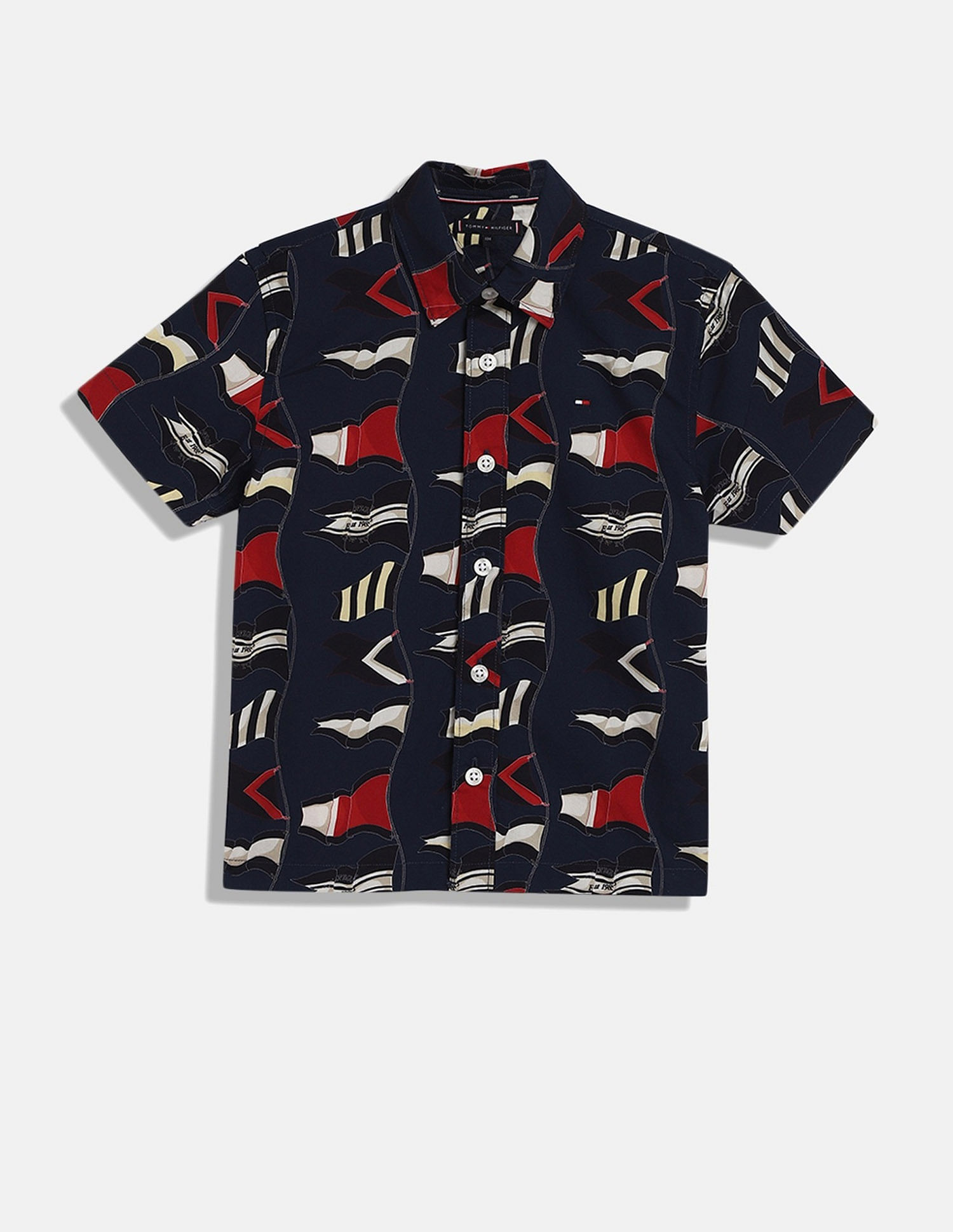 Tommy Hilfiger Kids Boys Printed Regular-Fit Cotton Shirt