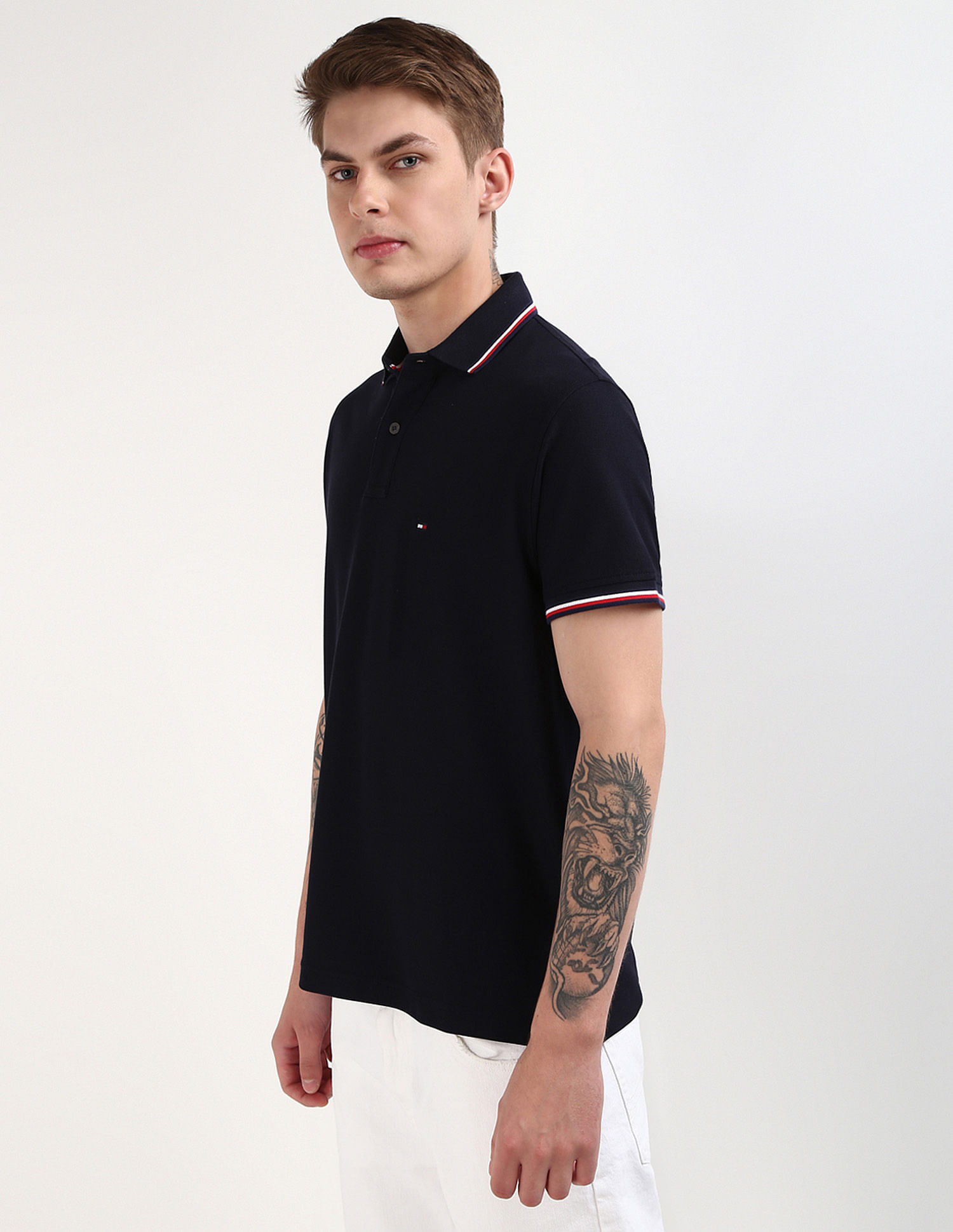 Tommy Hilfiger Tipped Pure Cotton Polo Shirt