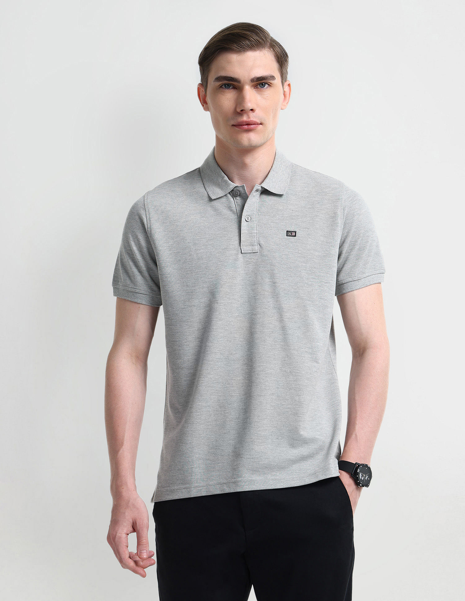 Arrow Sport Heathered Short Sleeve Polo Shirt