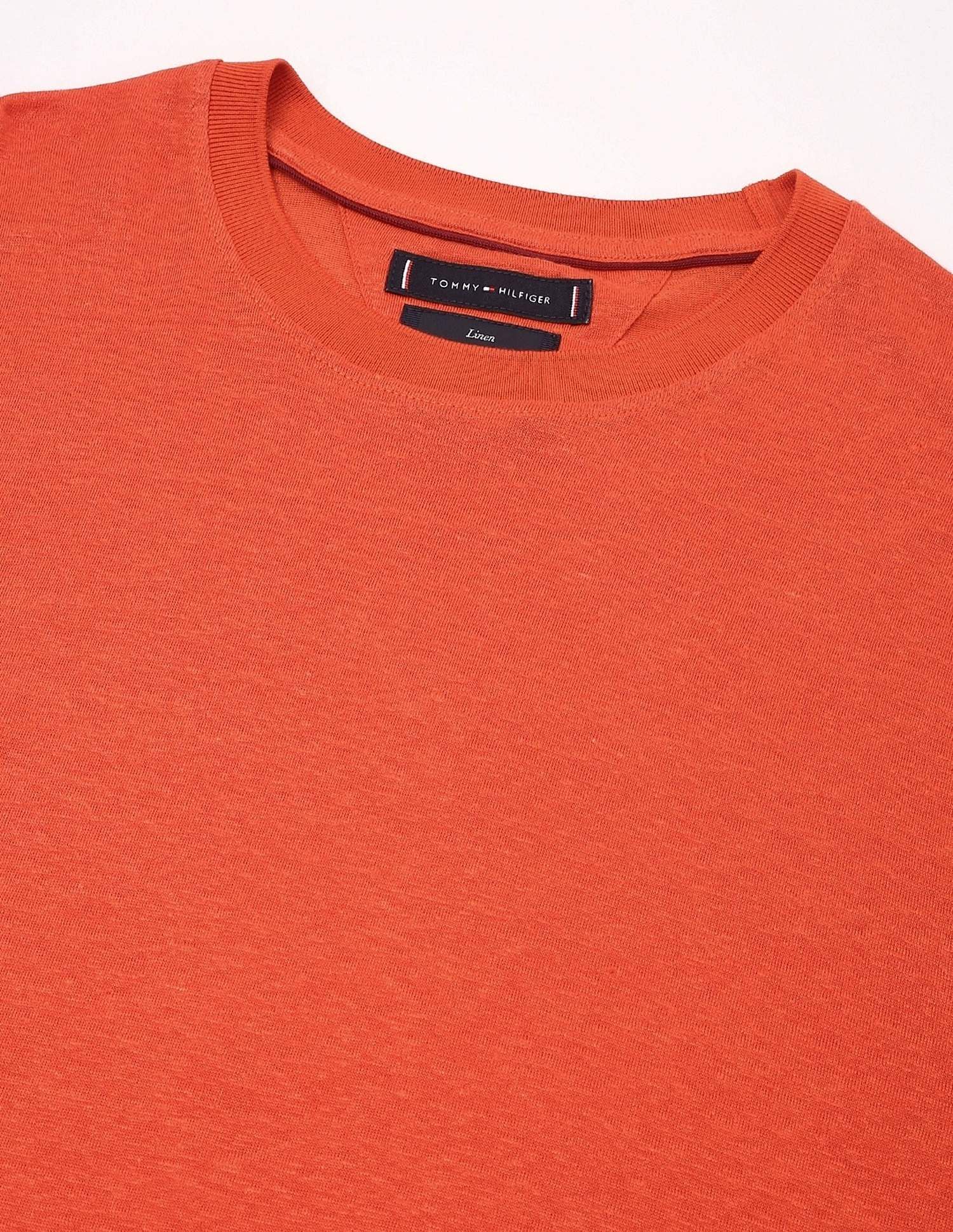 Tommy Hilfiger Solid Regular-Fit Linen T-Shirt