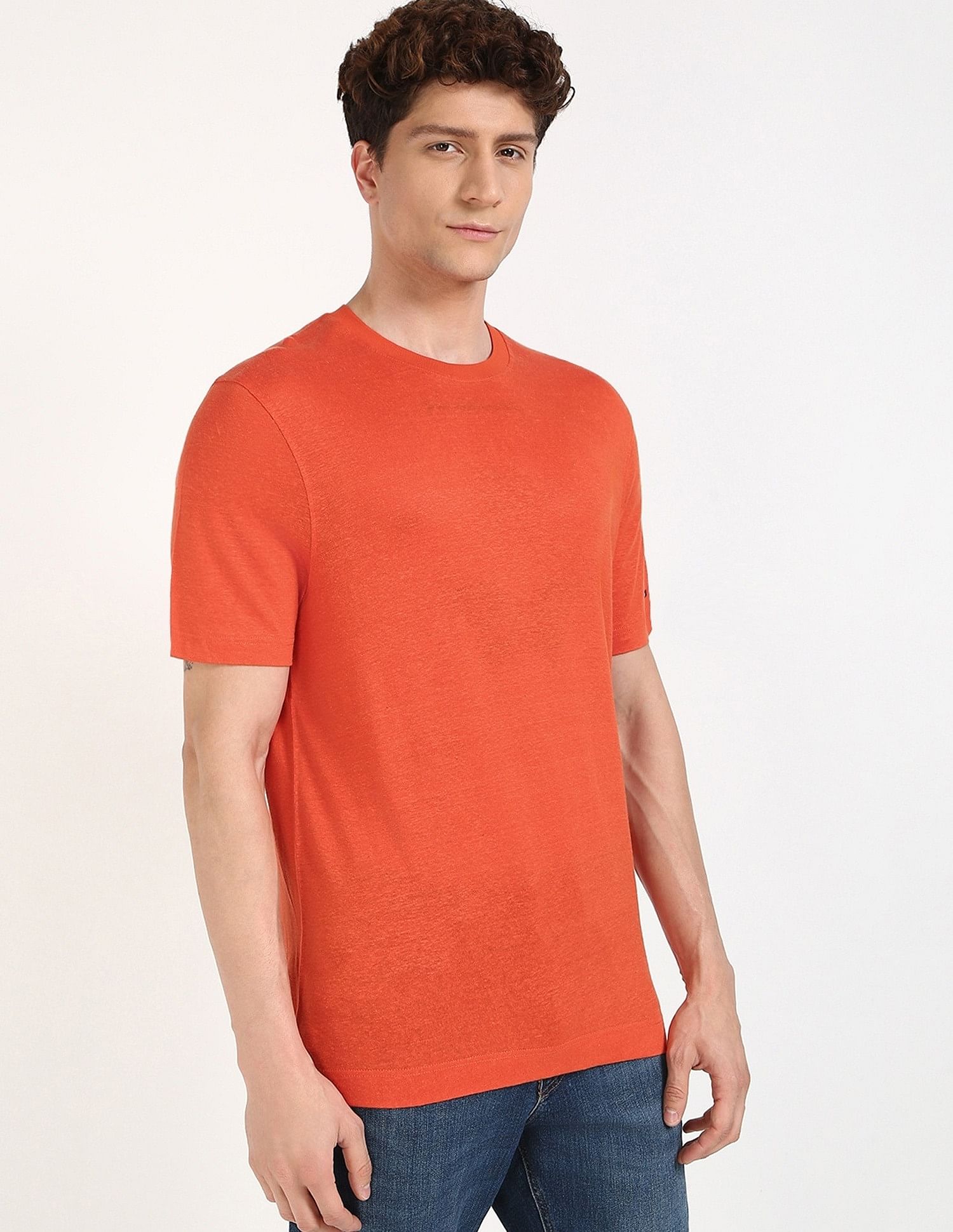 Tommy Hilfiger Solid Regular-Fit Linen T-Shirt