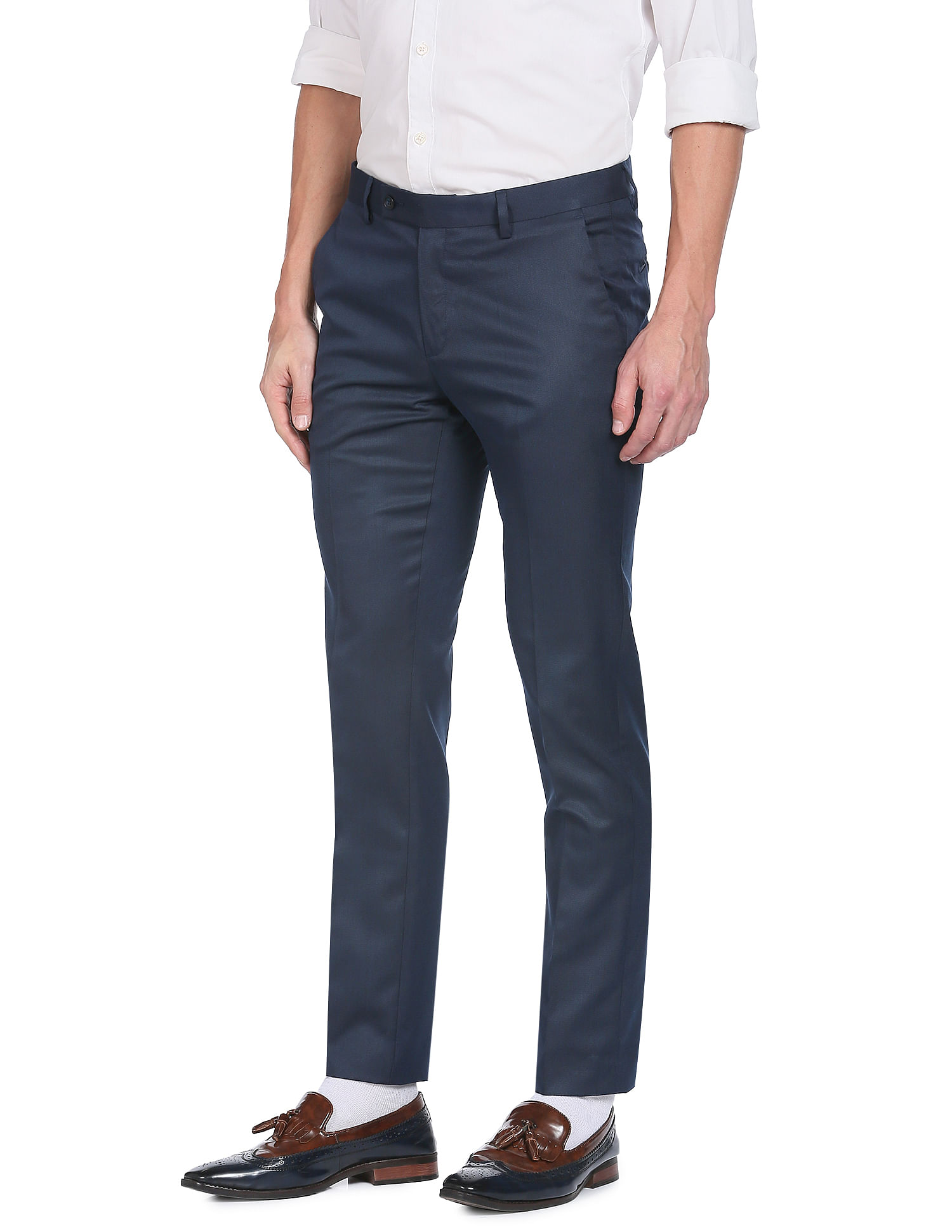 Arrow Mid Rise Solid Trousers