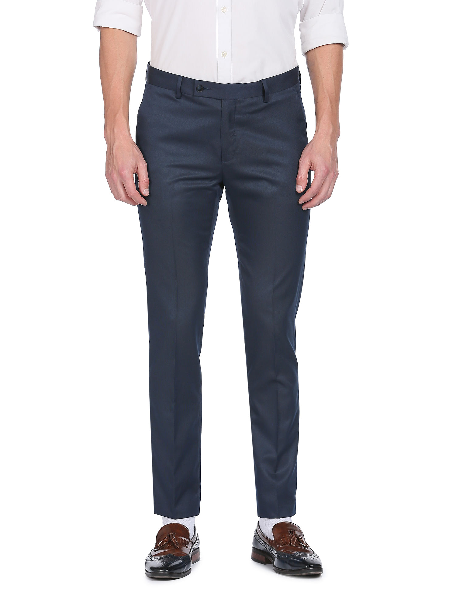 Arrow Mid Rise Solid Trousers