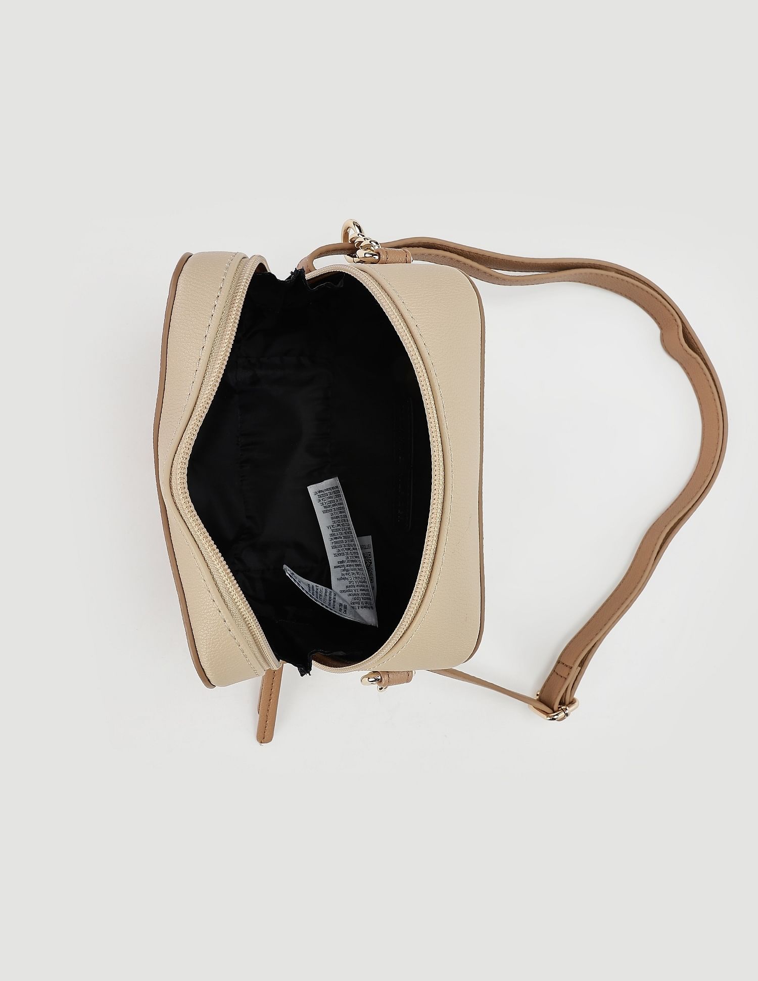 Tommy Hilfiger Colour blocked Beige PU Sling Bags