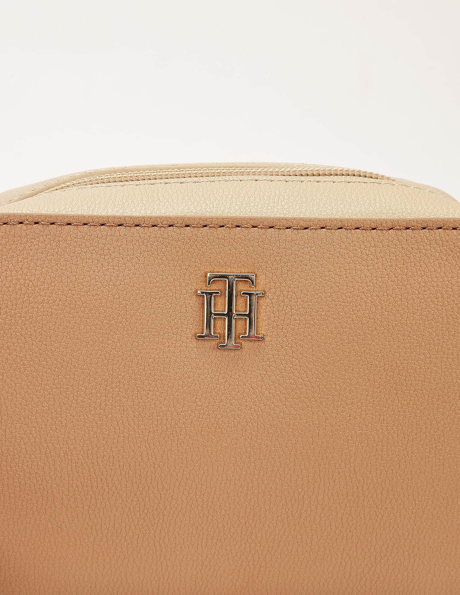 Tommy Hilfiger Colour blocked Beige PU Sling Bags