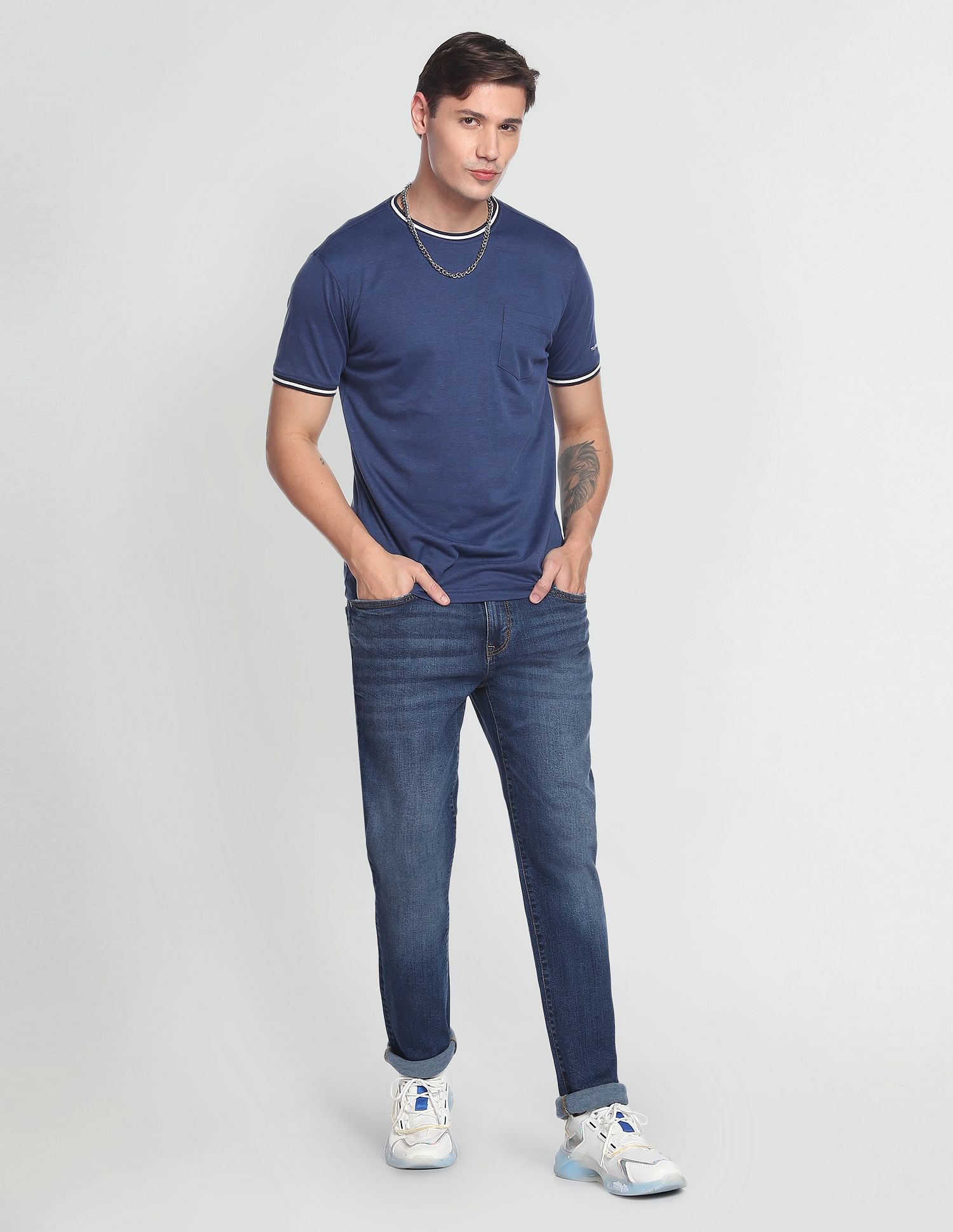 Flying Machine Slim Straight Fit Stone Wash Jeans