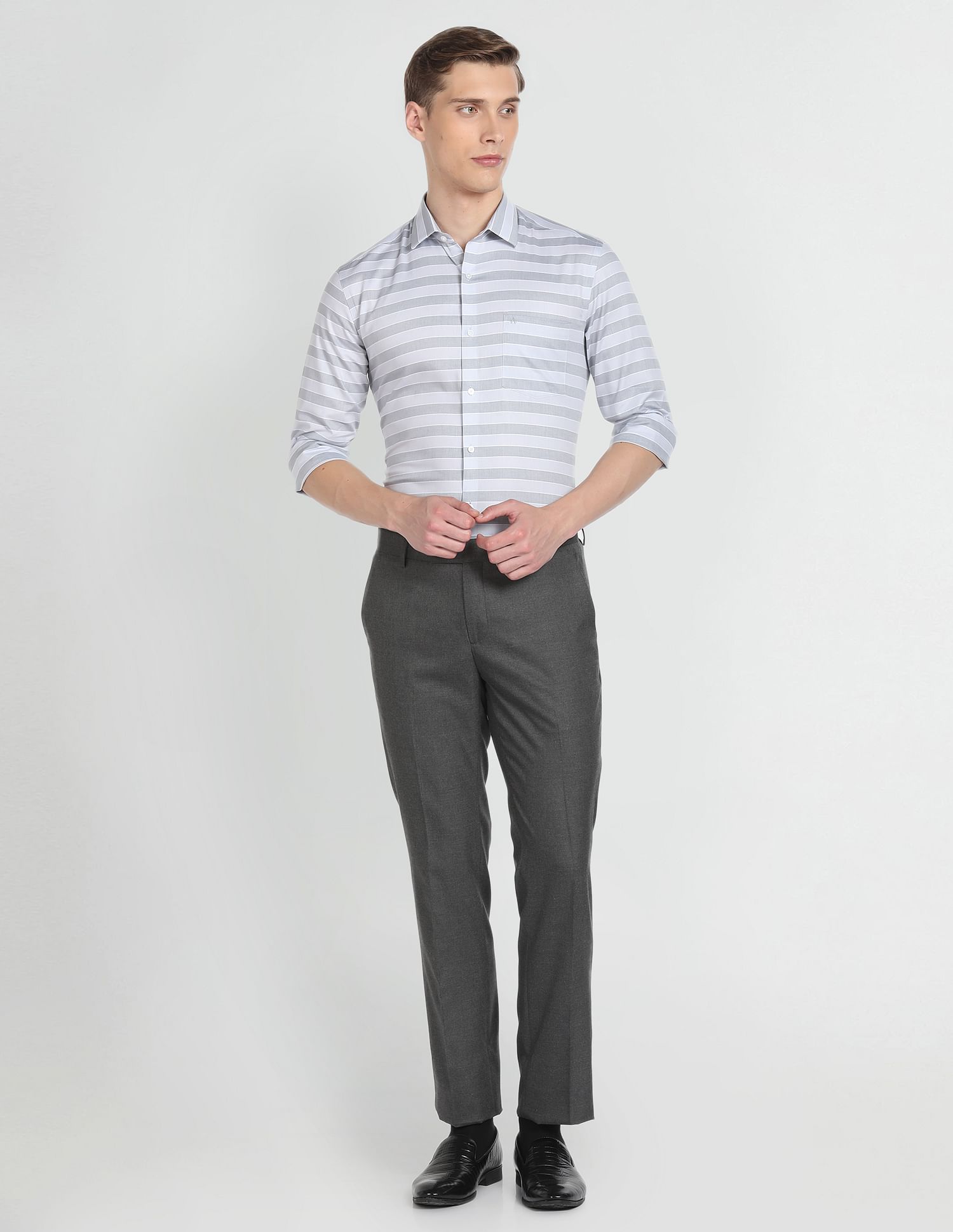 Arrow Newyork Horizontal Stripe Cotton Shirt