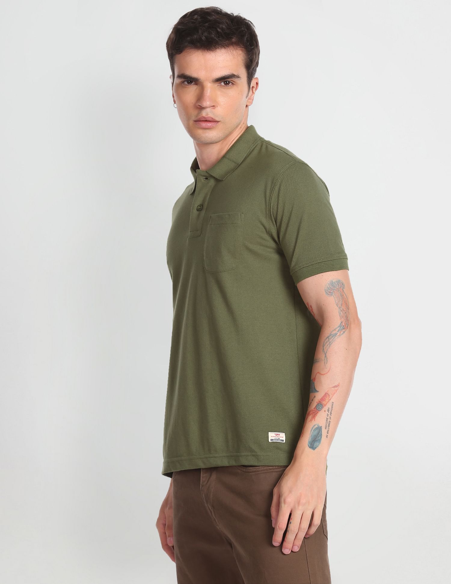 Men's polo shirts with chest pocket on sale