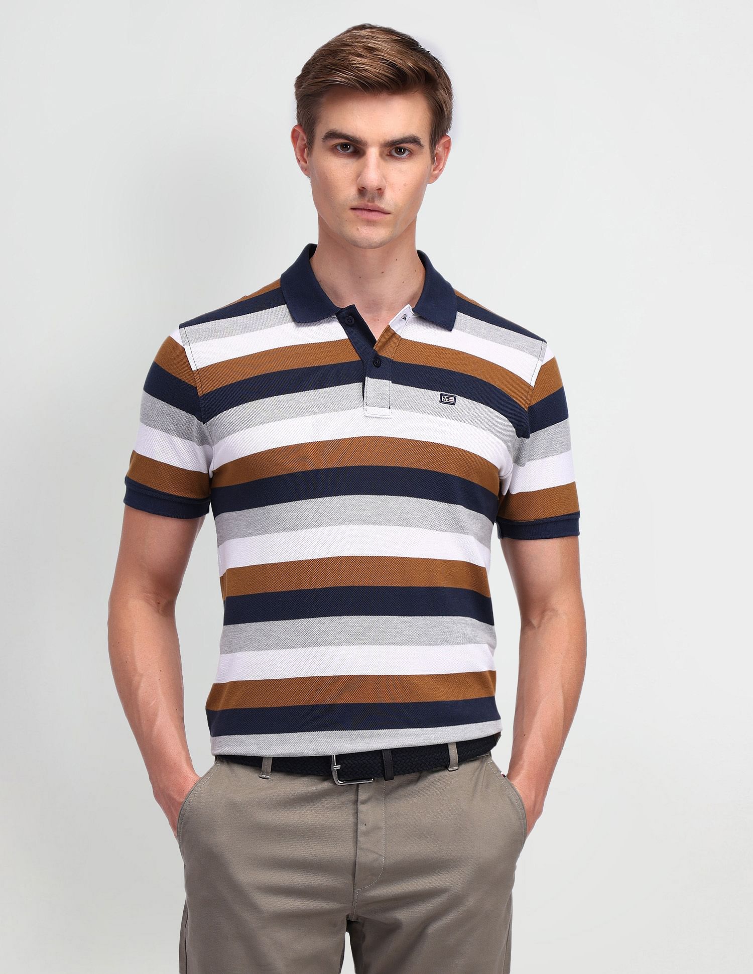 Arrow Sport Horizontal Striped Regular Polo Shirt