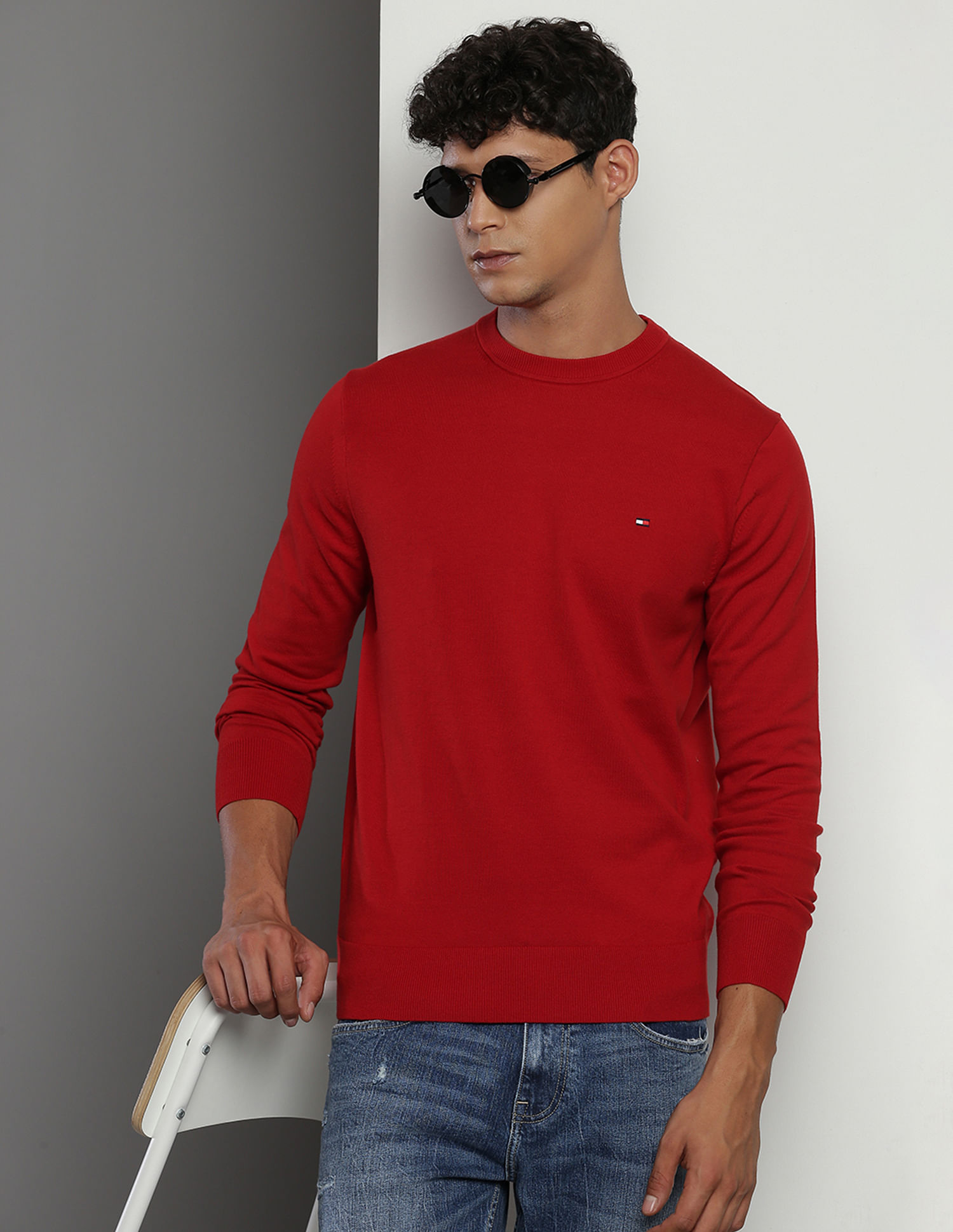Tommy Hilfiger Crew Neck Solid Sweater