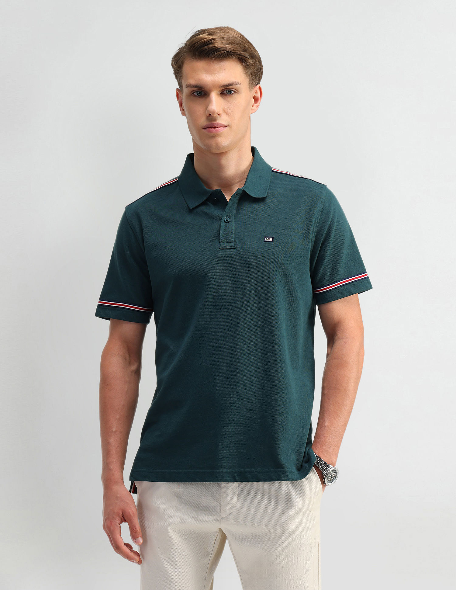 Arrow Sports Solid Logo Polo Shirt