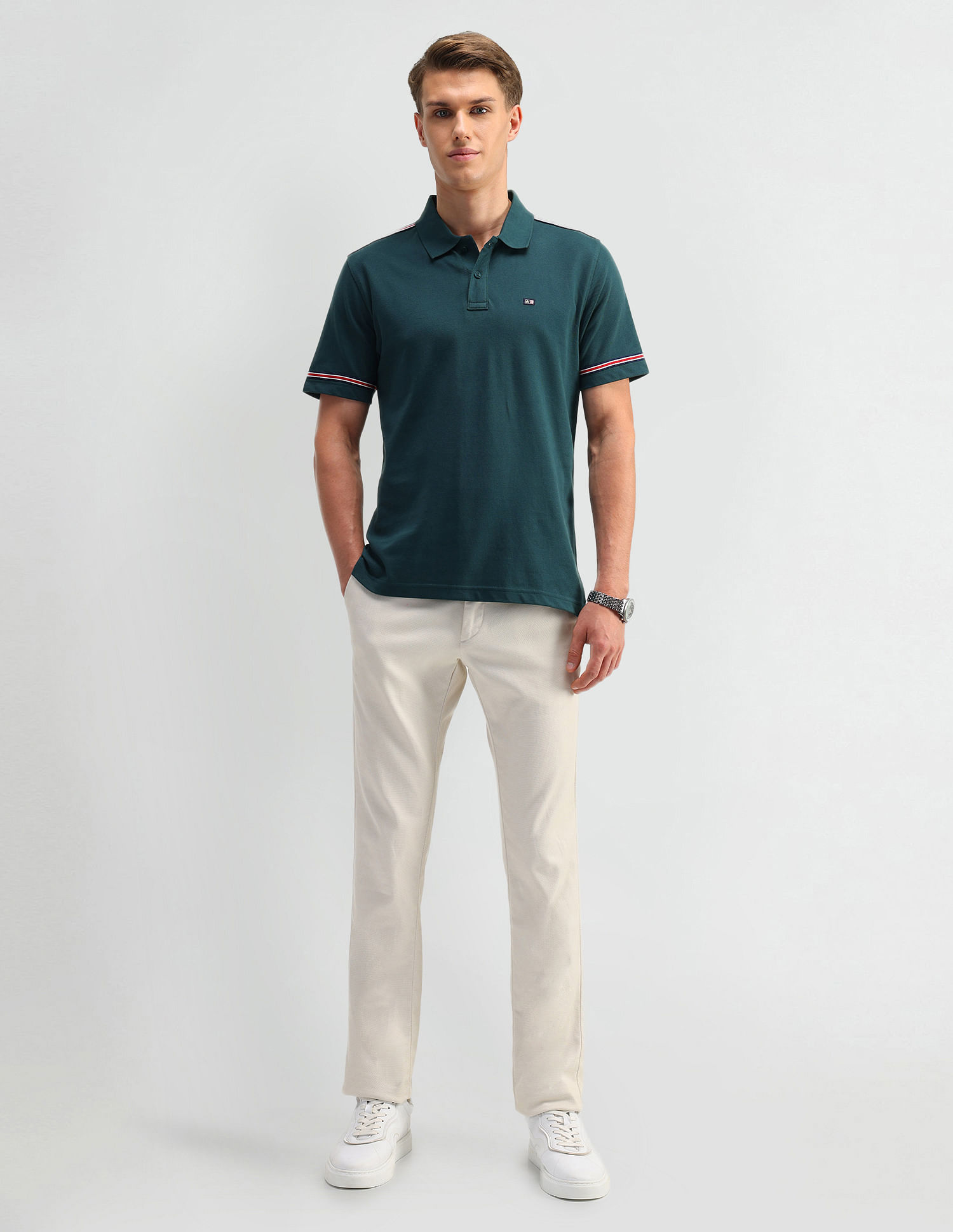 Arrow Sports Solid Logo Polo Shirt