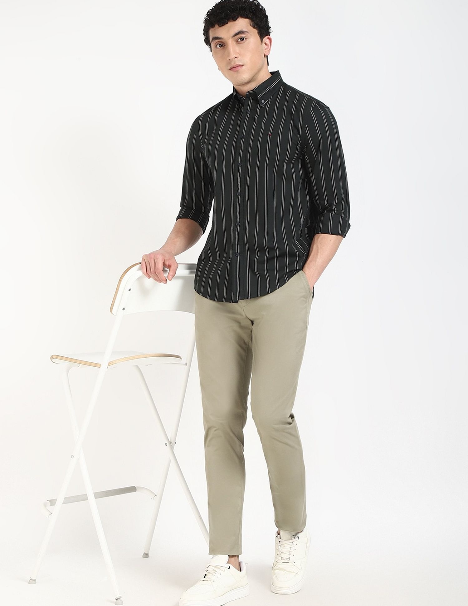 Tommy Hilfiger Striped Regular-Fit Dobby Shirt