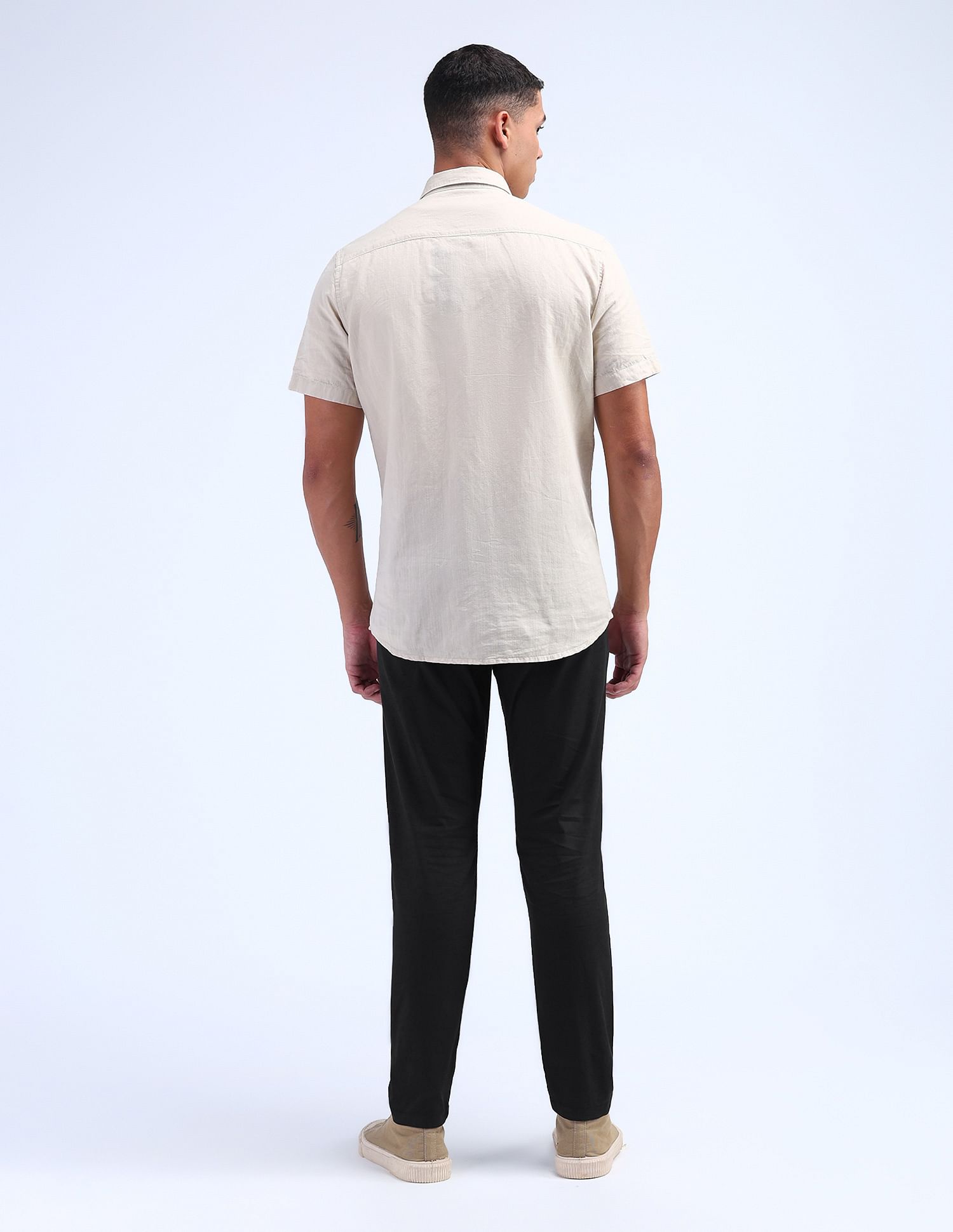Flying Machine Slash Slim Tapered Fit Solid Trousers