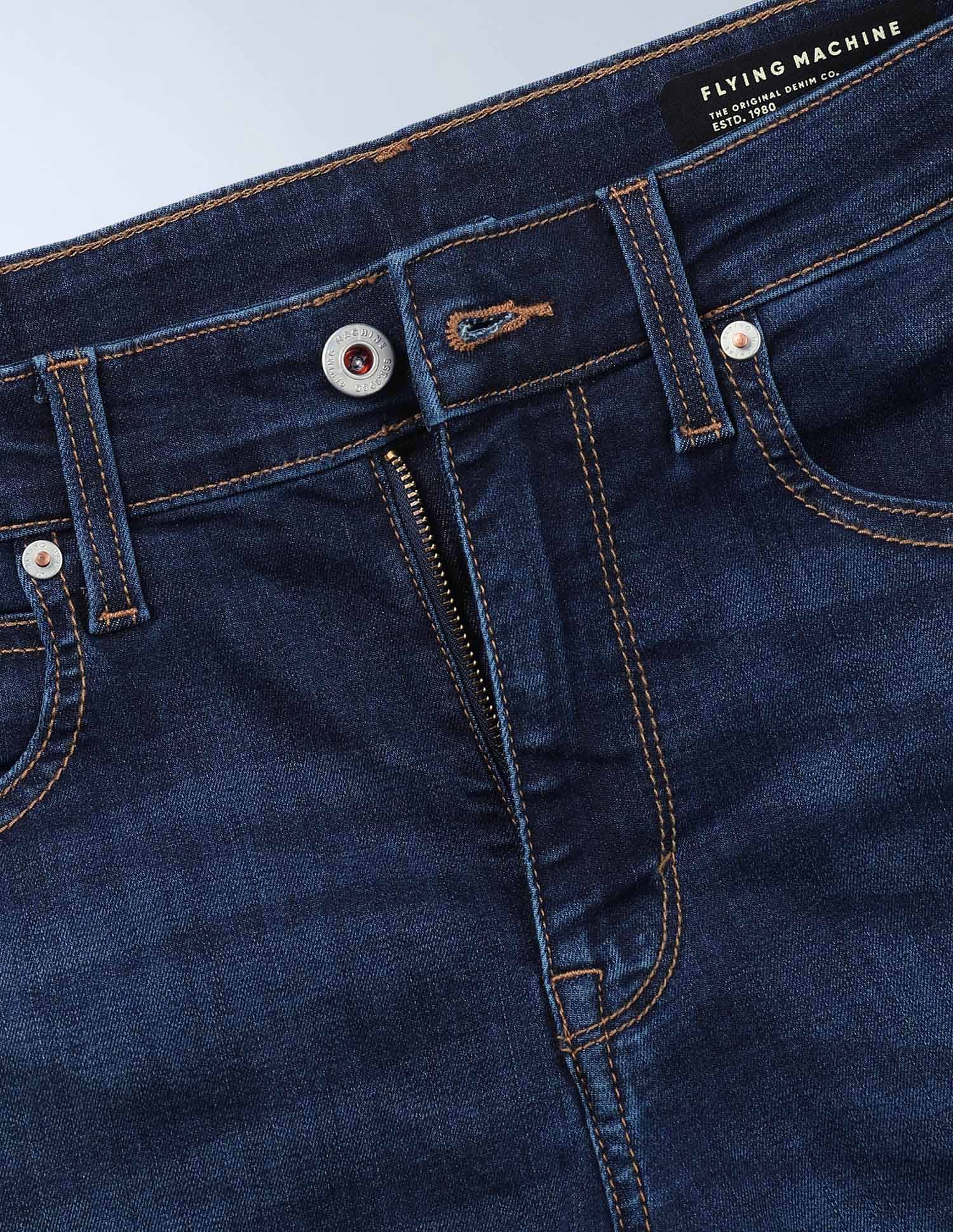 Flying Machine Slash Slim Tapered Fit Whiskered Jeans