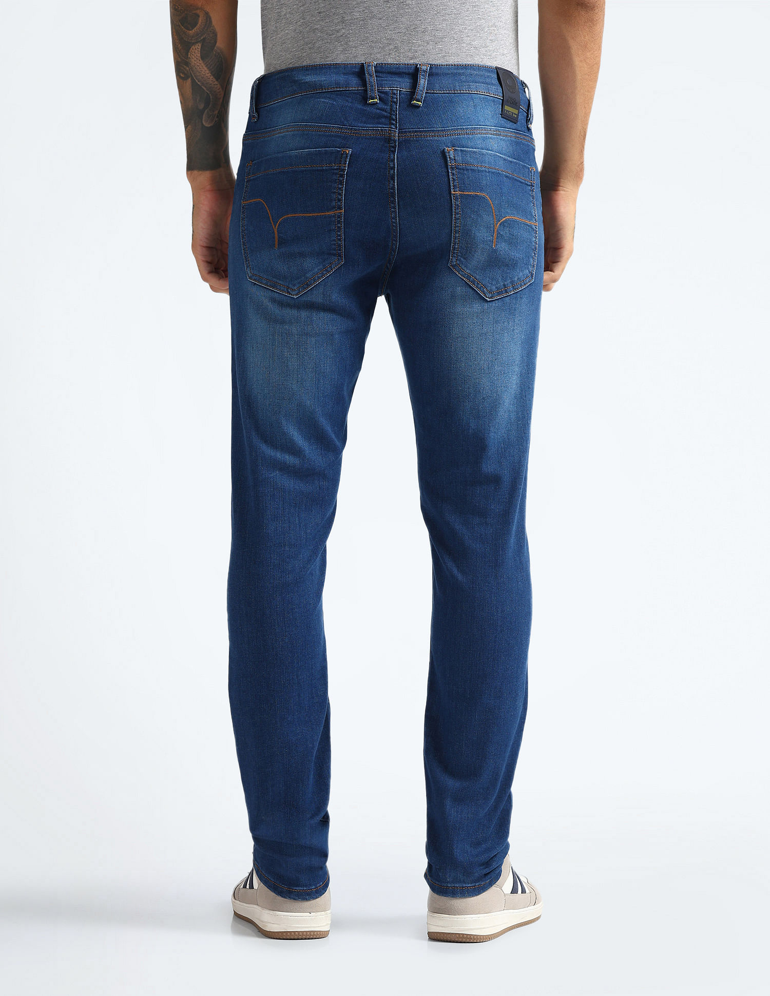 Flying Machine Mid Rise Slash Slim Tapered Fit Jeans